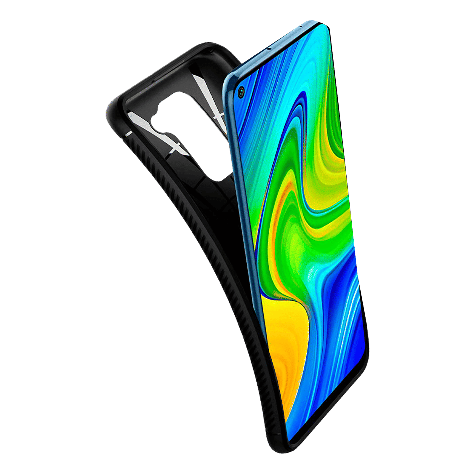 spigen Rugged Armor TPU Back Case For Redmi Note 9 (Air Cushion Technology, ACS01192, Matte Black)_6