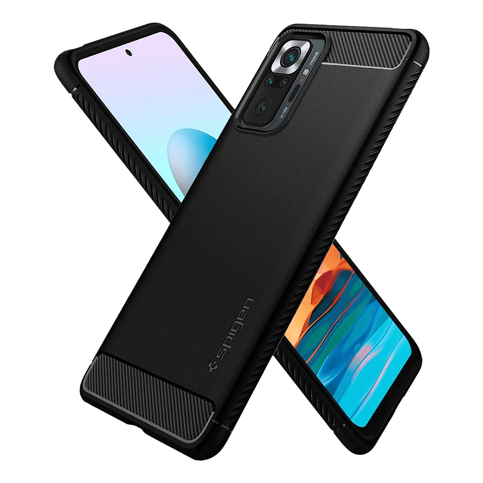 spigen Rugged Armor TPU Back Case For Redmi Note 10 Pro (Lightweight, ACS02844, Matte Black)_5