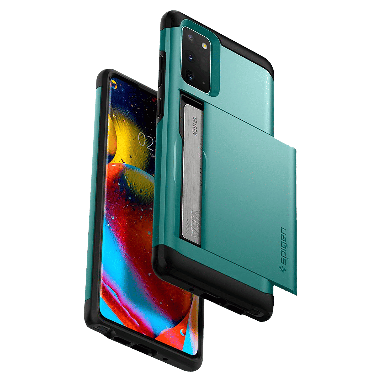 spigen Slim Armor CS TPU & Polycarbonate Back Cover for SAMSUNG Galaxy Note 20 (Wireless Charging Compatible, Green)_12