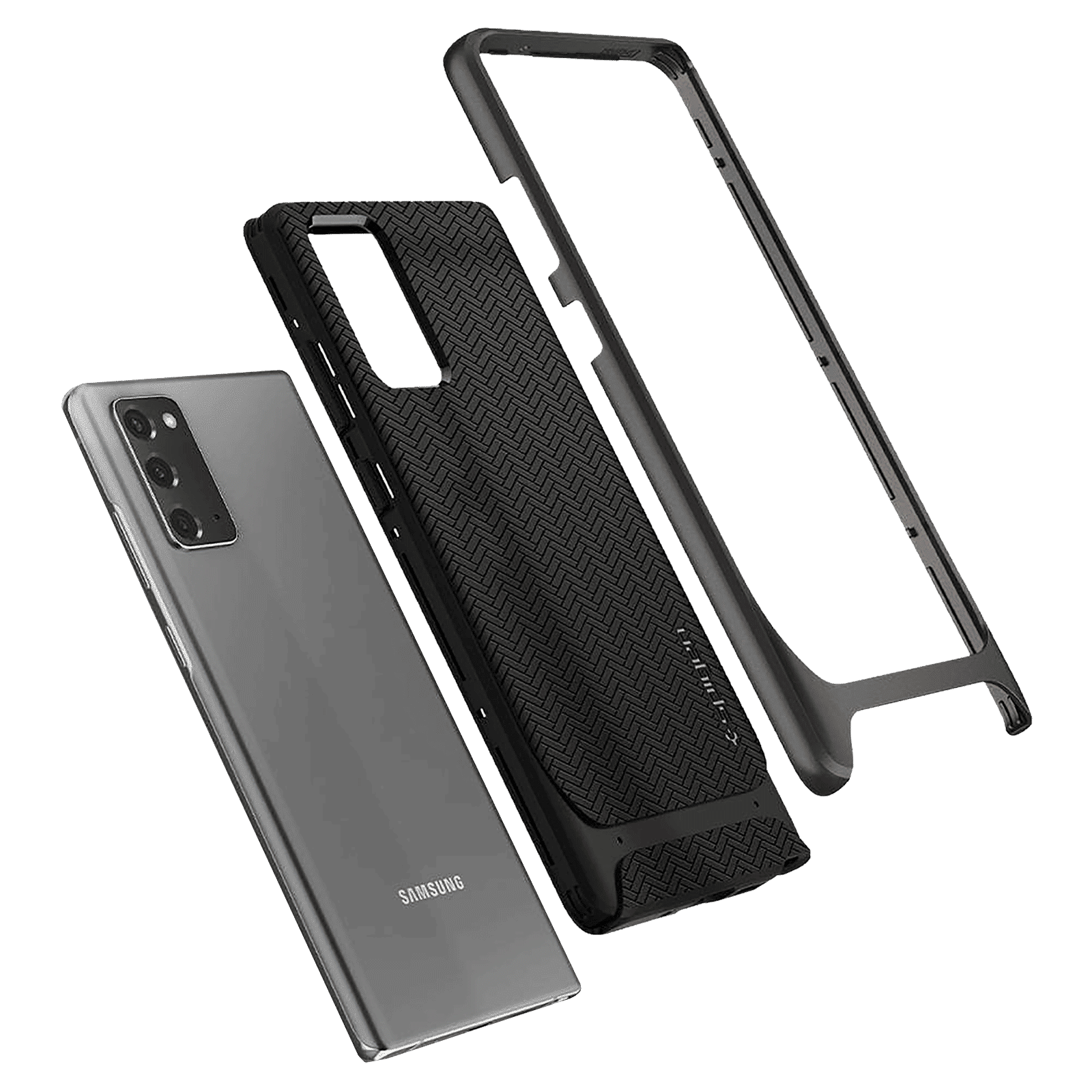 spigen Neo Hybrid TPU & PC Back Case For Galaxy Note 20 5G (Air Cushion Technology, ACS01425, Gunmetal)_10