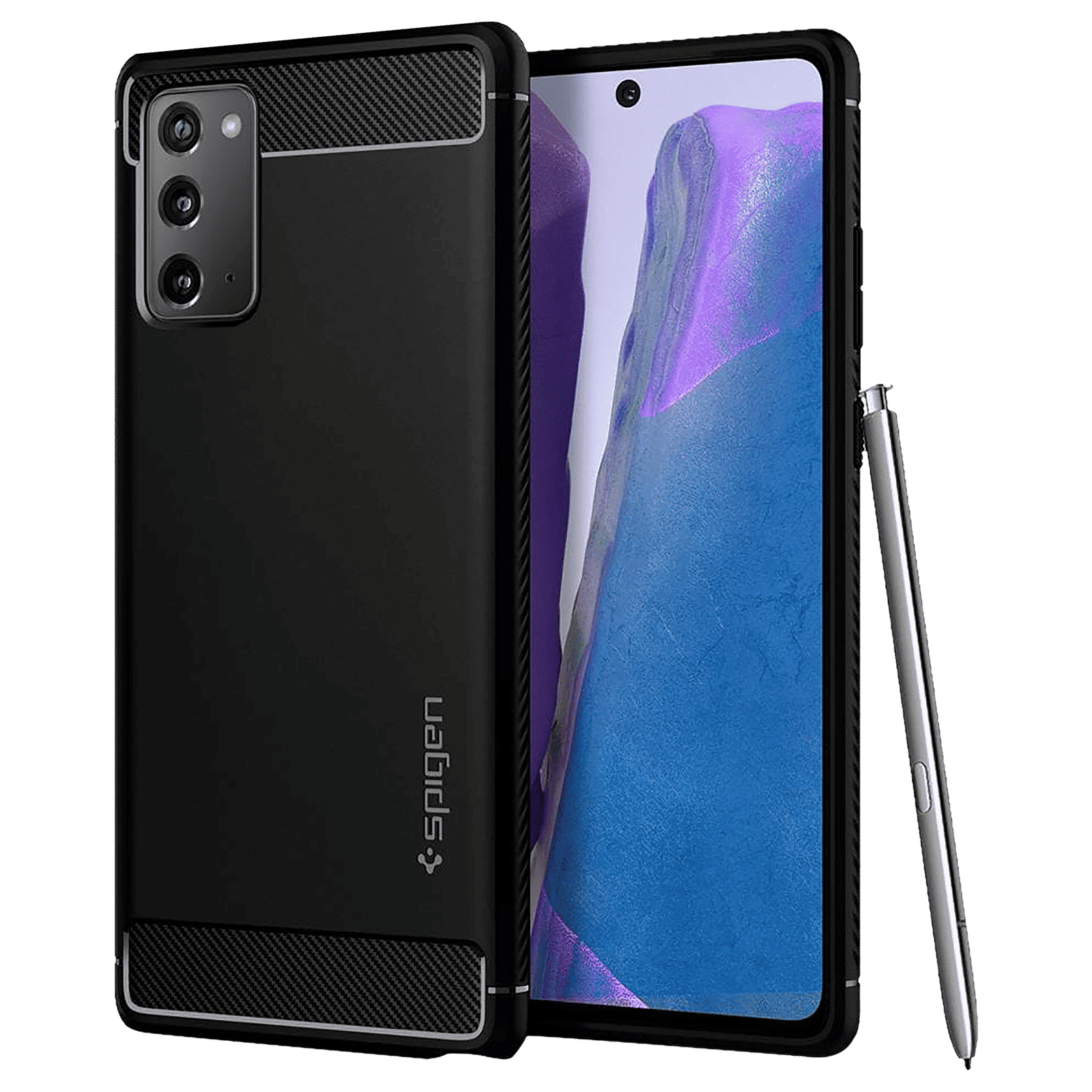 spigen Rugged Armor TPU & PC Back Case For Galaxy Note 20 5G (Air Cushion Technology, ACS01417, Matte Black)_1