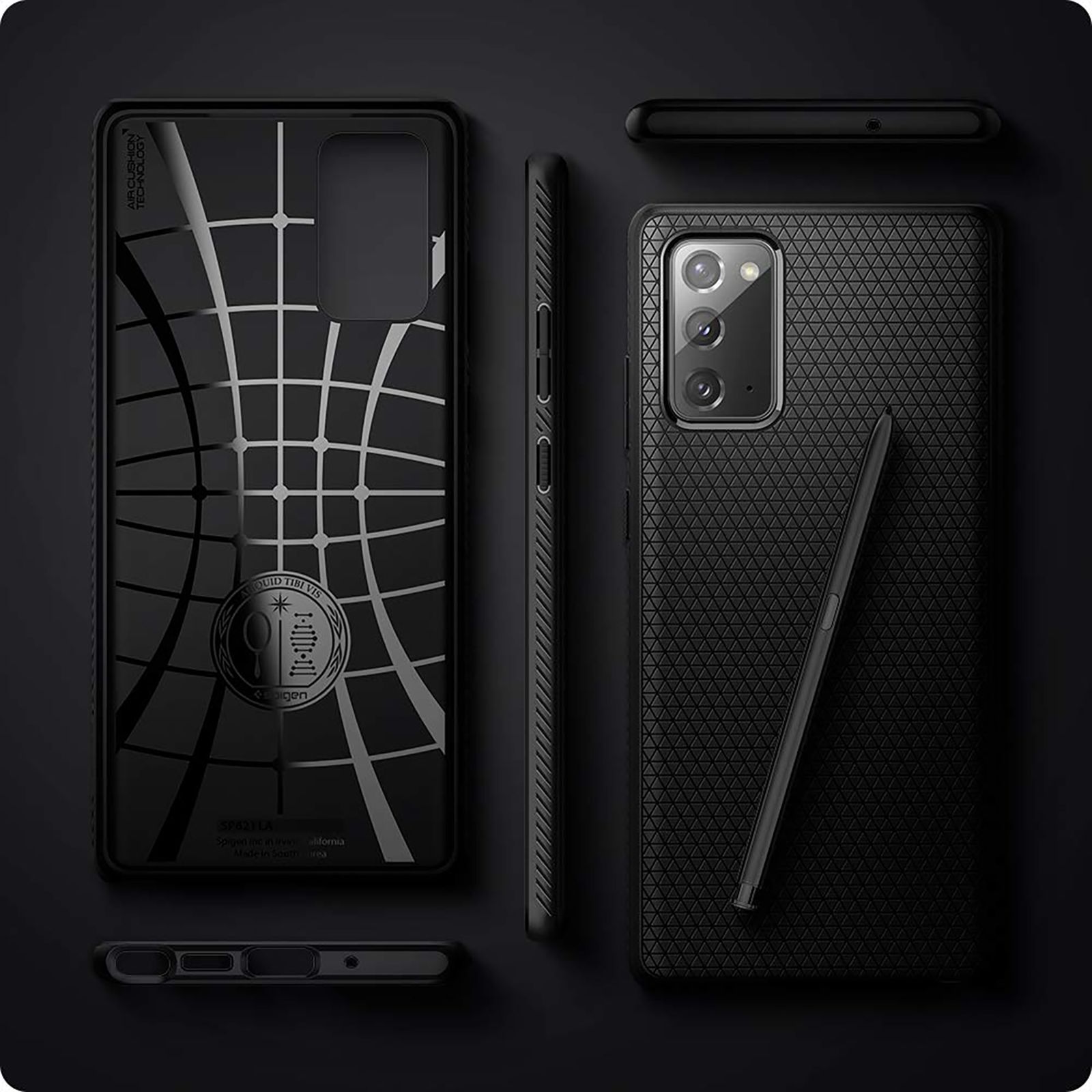 spigen Liquid Air TPU Back Cover for SAMSUNG Galaxy Note 20 (Supports Wireless Charging, Matte Black)_12