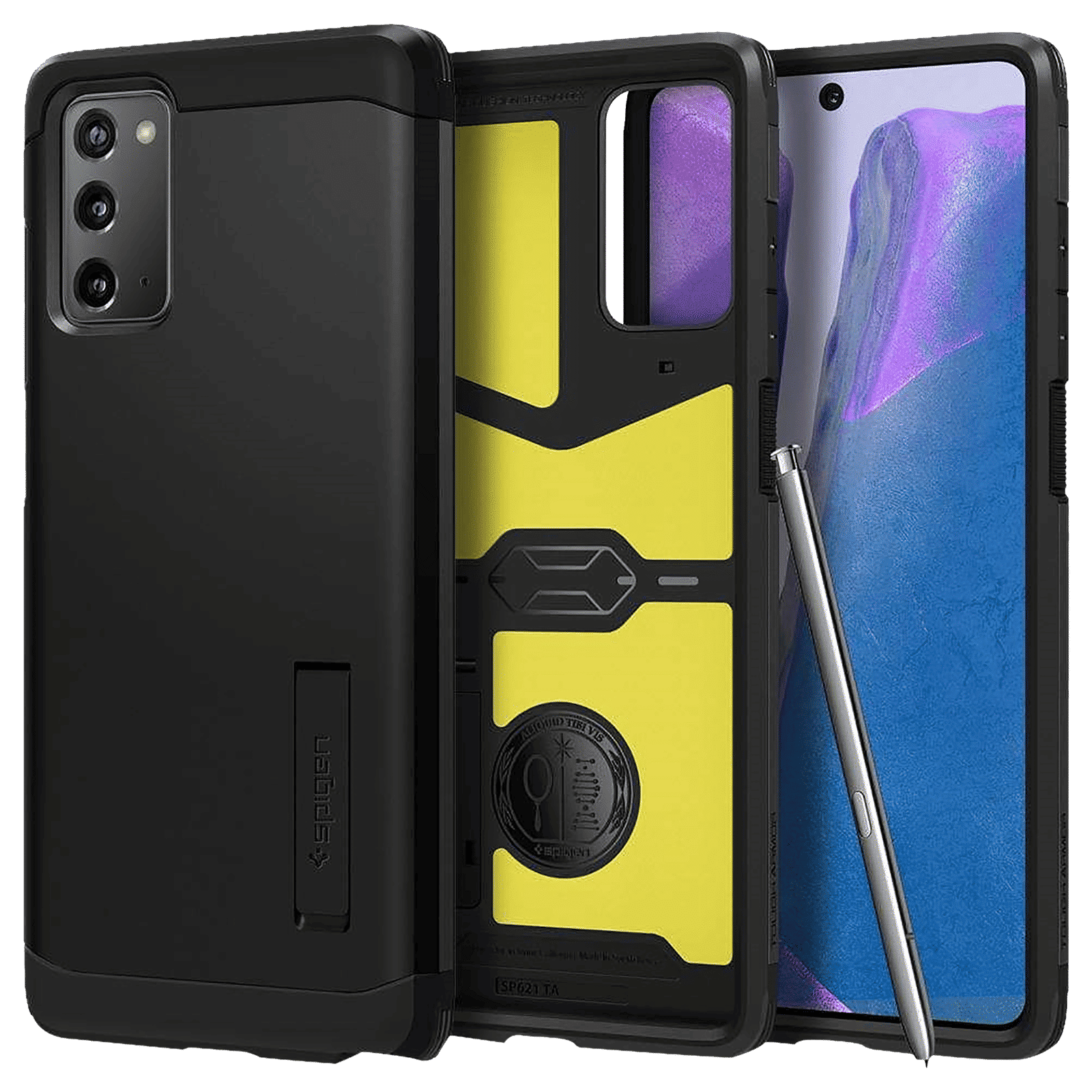 spigen Tough Armor TPU & Polycarbonate Back Case with Stand for SAMSUNG Galaxy Note 20 (Wireless Charging Compatible, Black) spigen Tough Armor TPU & Polycarbonate Back Case with Stand for SAMSUNG Galaxy Note 20 (Wireless Charging Compatible, Black)_1