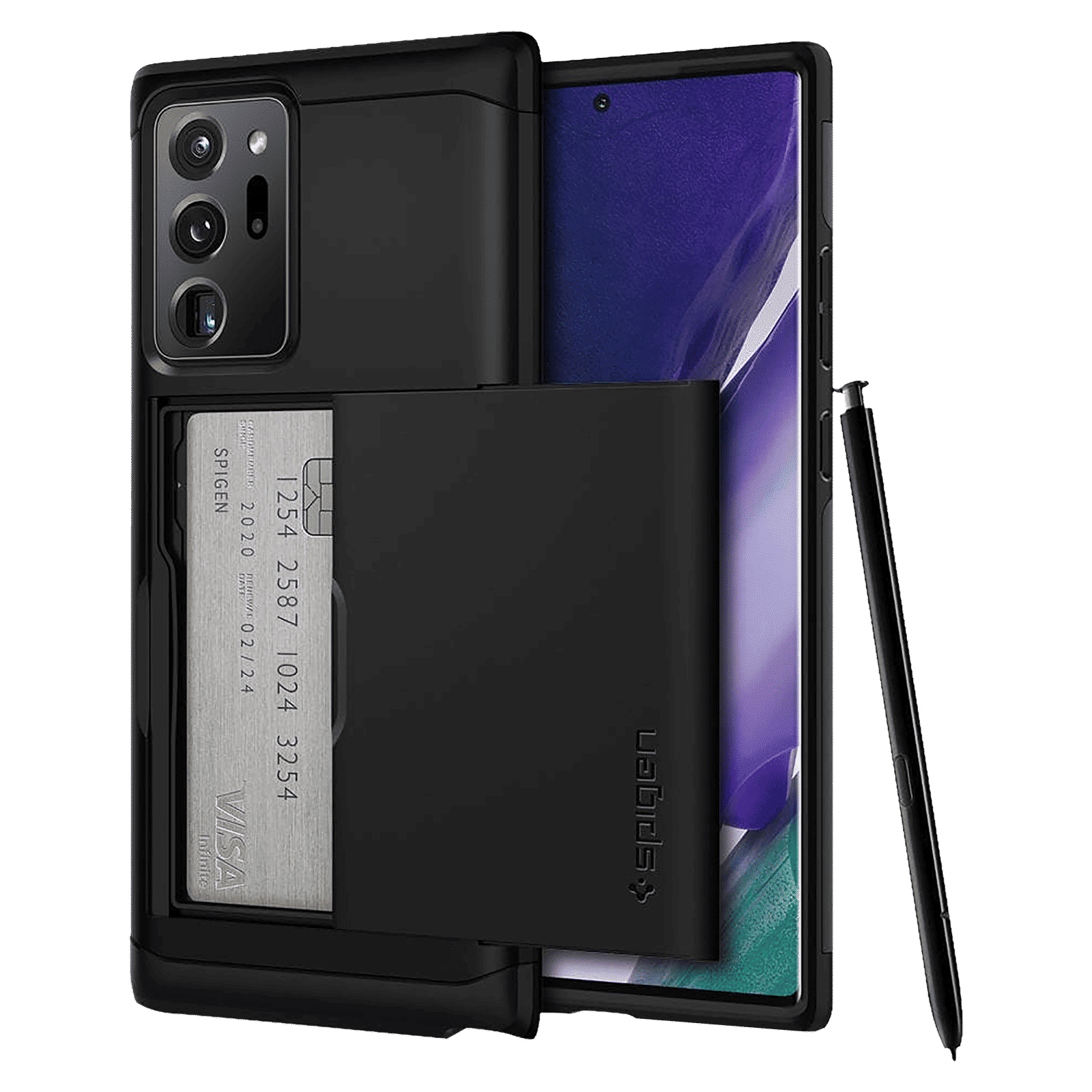 spigen Slim Armor CS TPU & PC Back Case For Galaxy Note 20 Ultra 5G (Air Cushion Technology, ACS01398, Black)_14