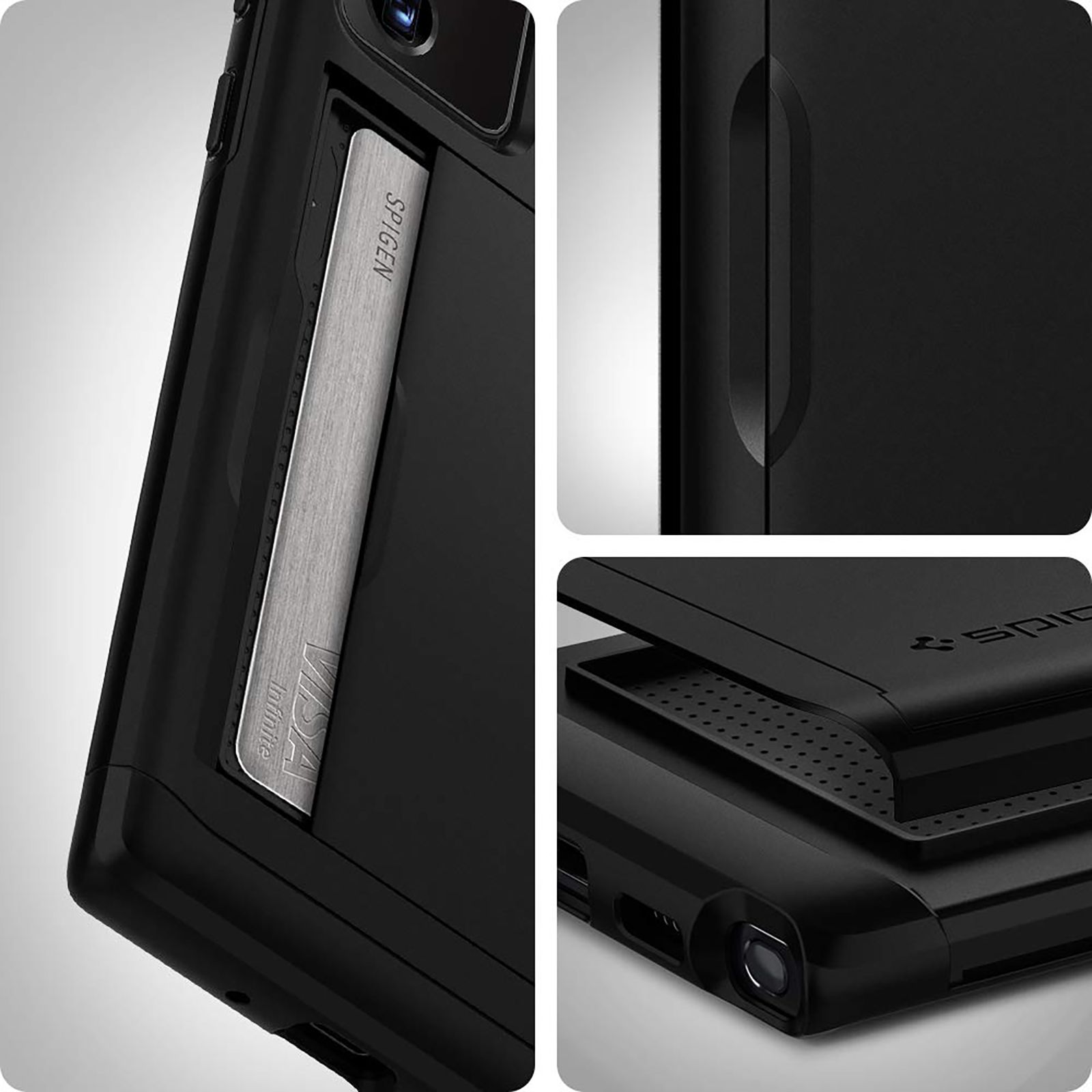 spigen Slim Armor CS TPU & PC Back Case For Galaxy Note 20 Ultra 5G (Air Cushion Technology, ACS01398, Black)_16