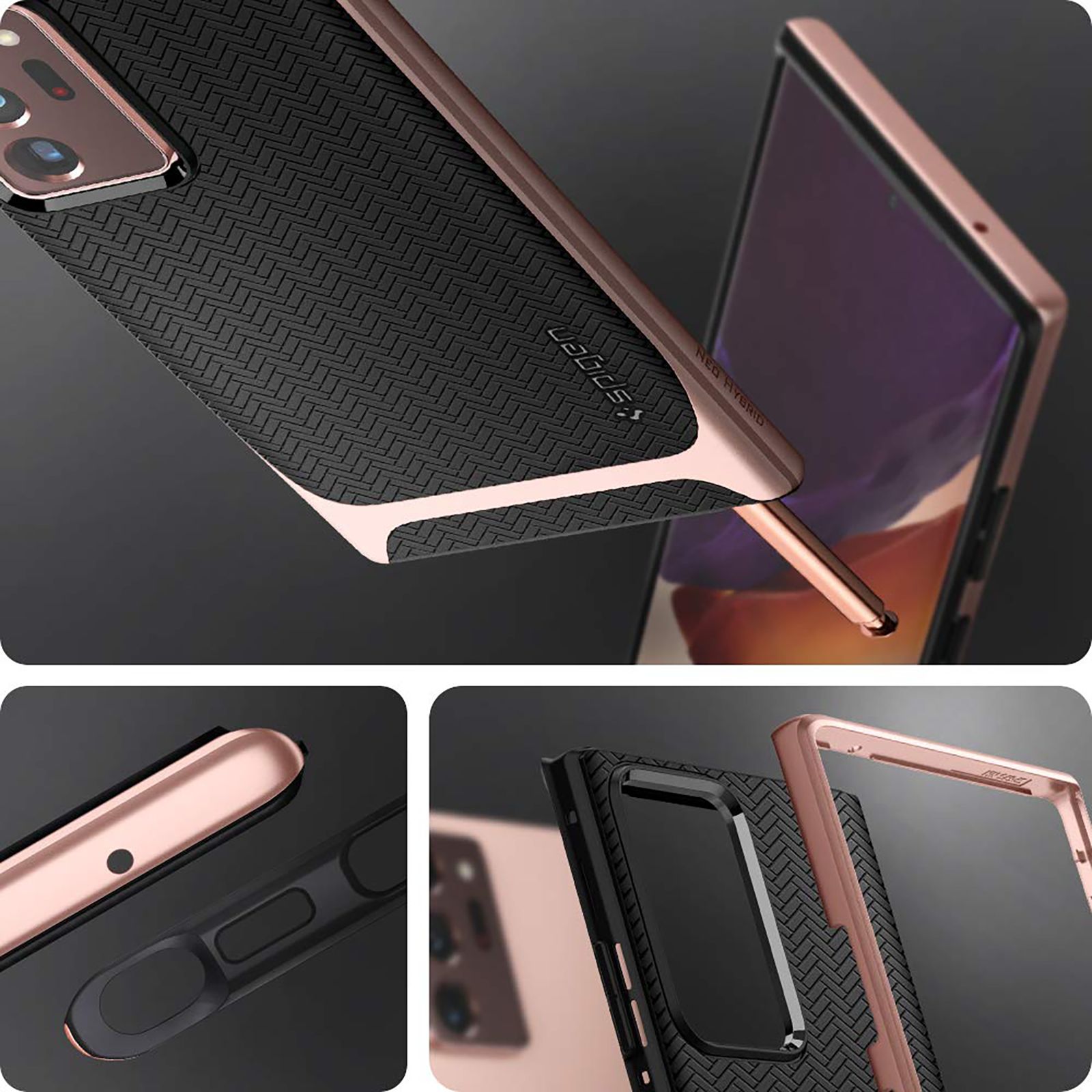 spigen Neo Hybrid TPU & PC Back Case For Galaxy Note 20 Ultra 5G (Air Cushion Technology, ACS01575, Bronze)_12