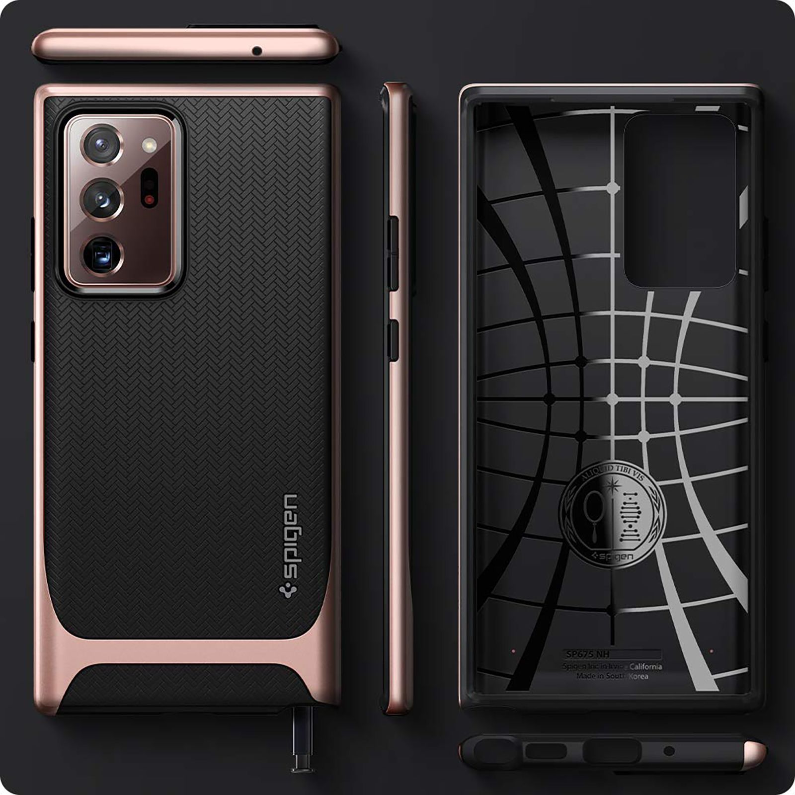 spigen Neo Hybrid TPU & PC Back Case For Galaxy Note 20 Ultra 5G (Air Cushion Technology, ACS01575, Bronze)_13