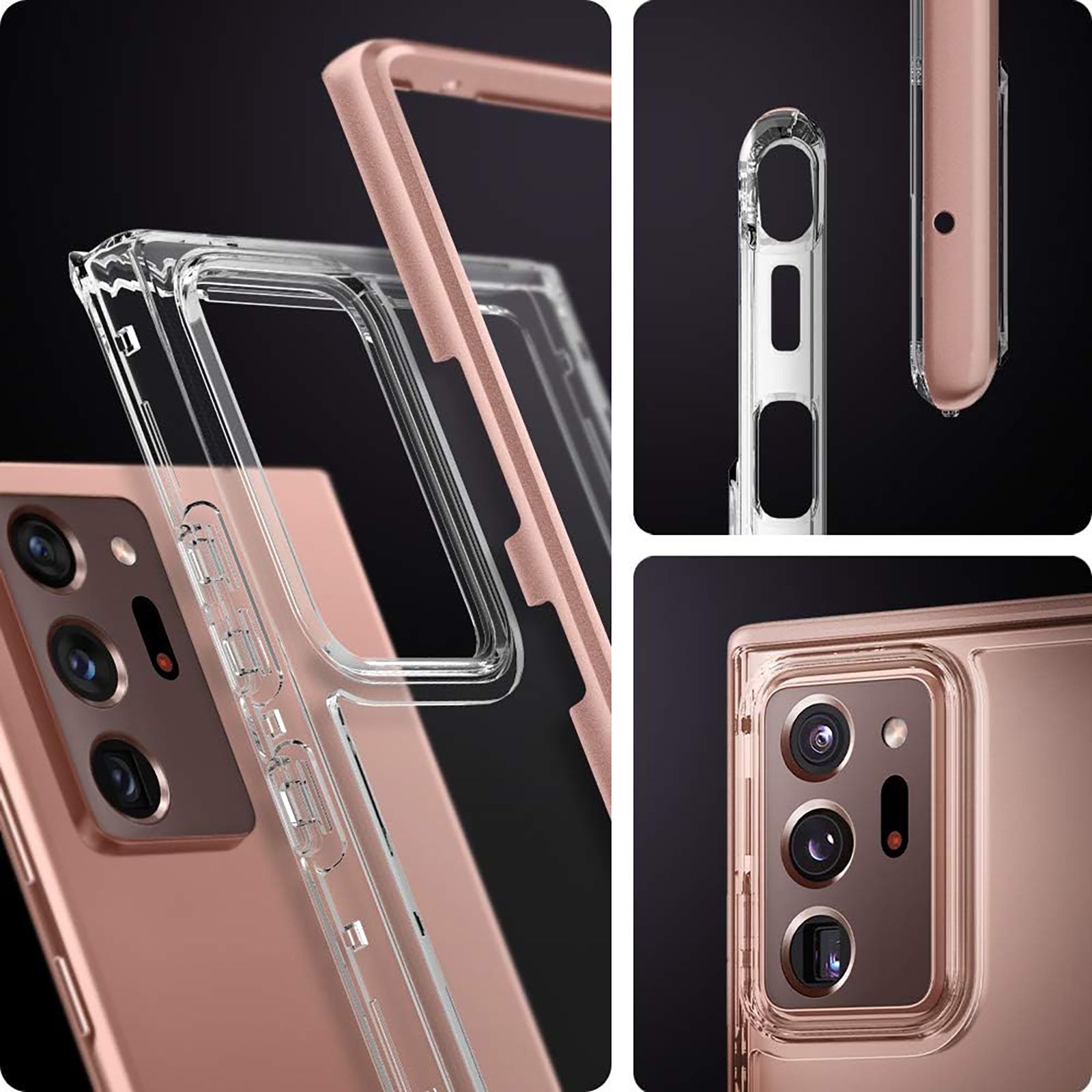 spigen Neo Hybrid Crystal TPU & PC Back Case For Galaxy Note 20 Ultra 5G (Air Cushion Technology, ACS01577, Bronze)_9