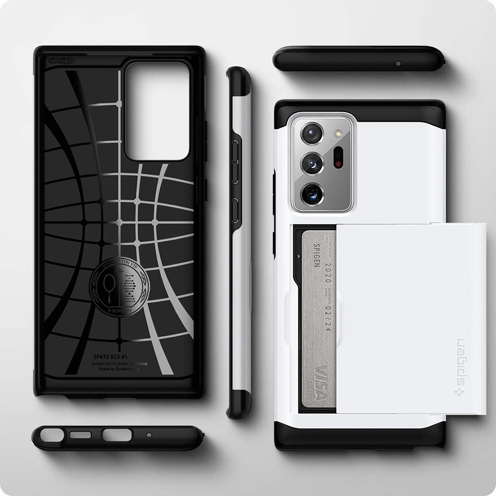 spigen Slim Armor CS TPU & Polycarbonate Back Cover for SAMSUNG Galaxy Note 20 Ultra (Wireless Charging Compatible, White)_17