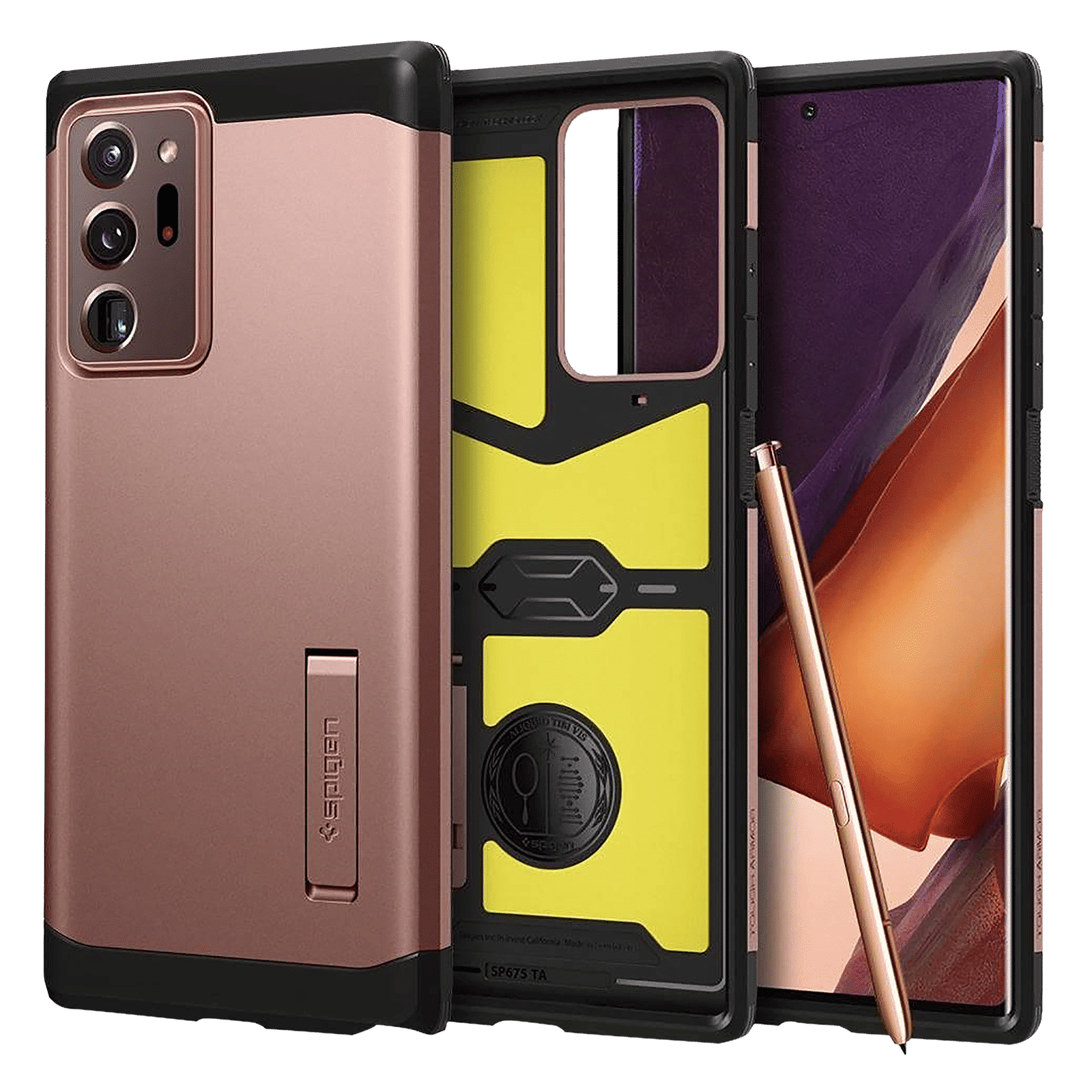 spigen Tough Armor TPU & Polycarbonate Back Case with Stand for SAMSUNG Galaxy Note 20 Ultra 5G (Wireless Charging Compatible, Bronze)_1