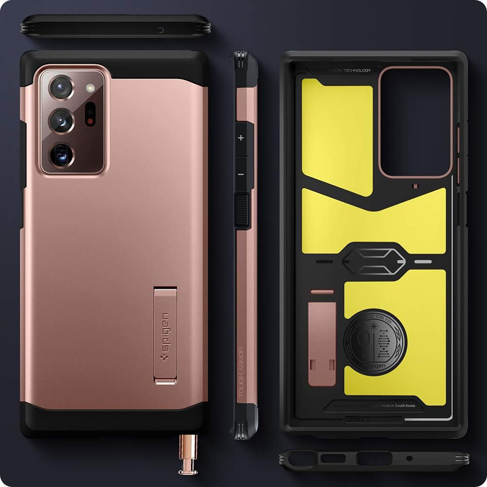 spigen Tough Armor TPU & Polycarbonate Back Case with Stand for SAMSUNG Galaxy Note 20 Ultra 5G (Wireless Charging Compatible, Bronze)_9