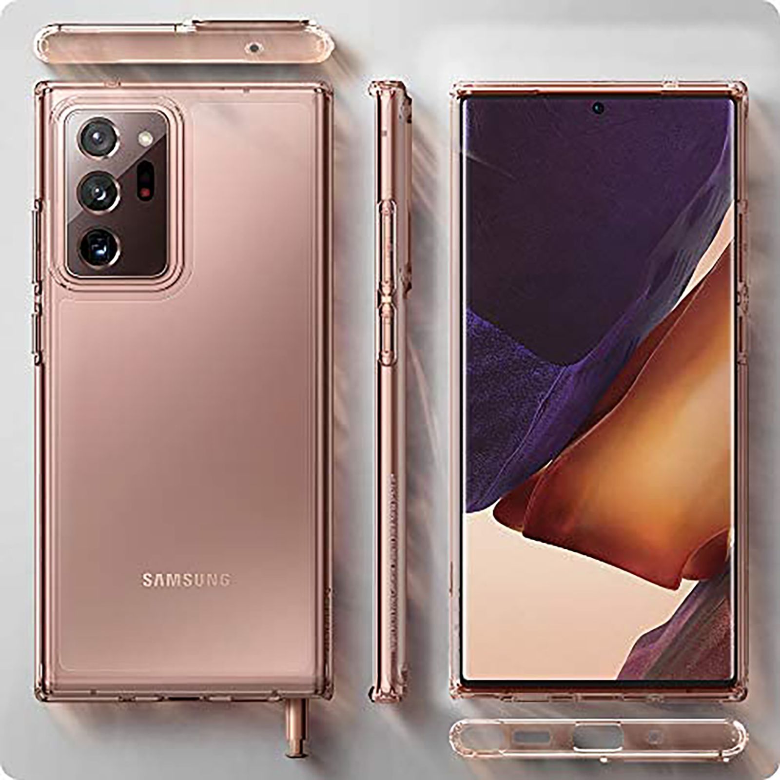 spigen Ultra Hybrid Soft Polycarbonate & TPU Back Cover for SAMSUNG Galaxy Note 20 Ultra (Air Cushion Technology, Bronze)_5