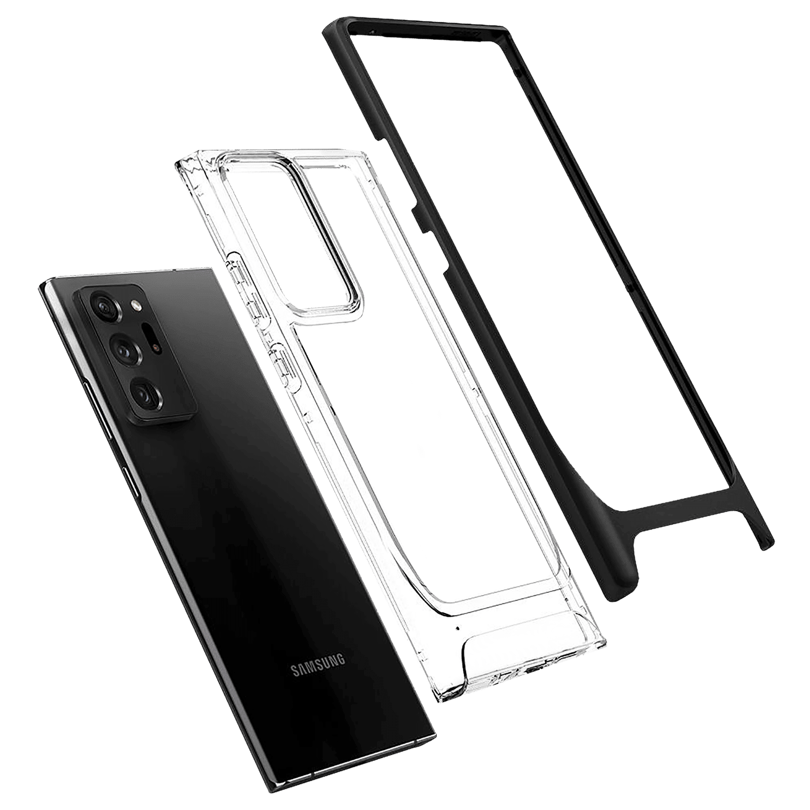 spigen Neo Hybrid Crystal TPU & PC Back Case For Galaxy Note 20 Ultra 5G (Air Cushion Technology, ACS01400, Black)_7