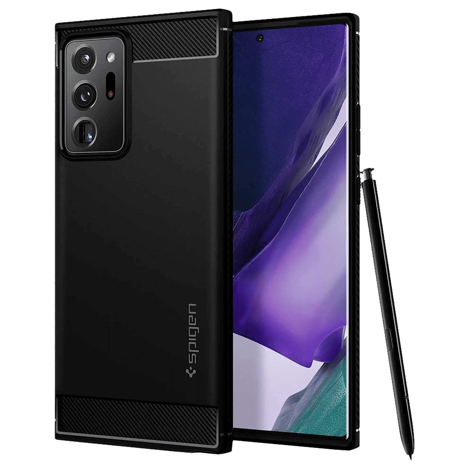 spigen Rugged Armor TPU & PC Back Case For Galaxy Note 20 Ultra 5G (Air Cushion Technology, ACS01391, Matte Black)_1