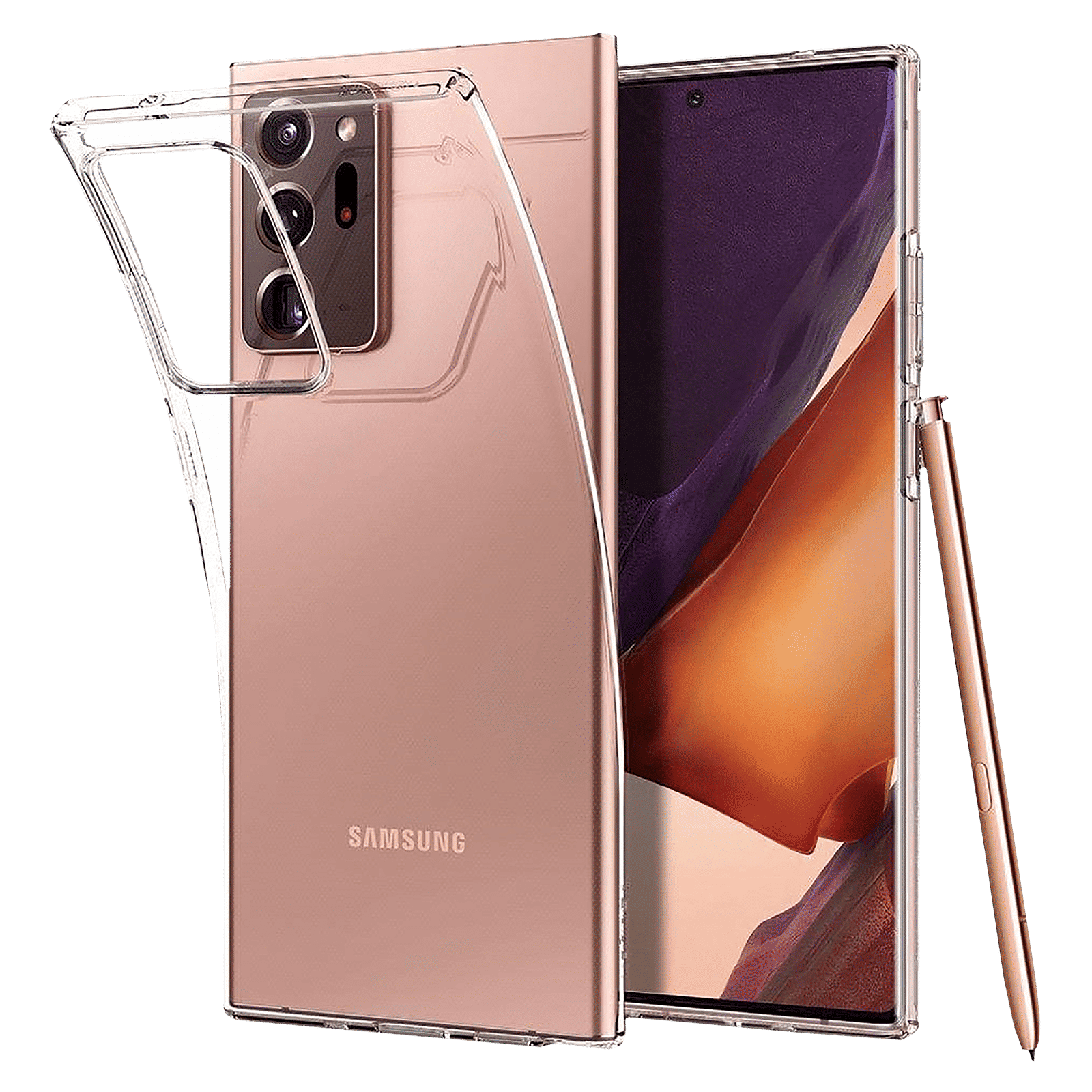 spigen Liquid Crystal TPU Back Cover for SAMSUNG Galaxy Note 20 Ultra (Wireless Charging Compatible, Crystal Clear)_1