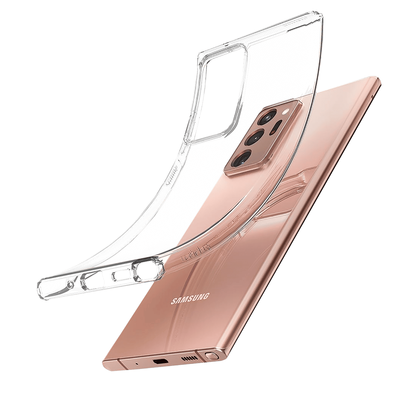 spigen Liquid Crystal TPU Back Cover for SAMSUNG Galaxy Note 20 Ultra (Wireless Charging Compatible, Crystal Clear)_5