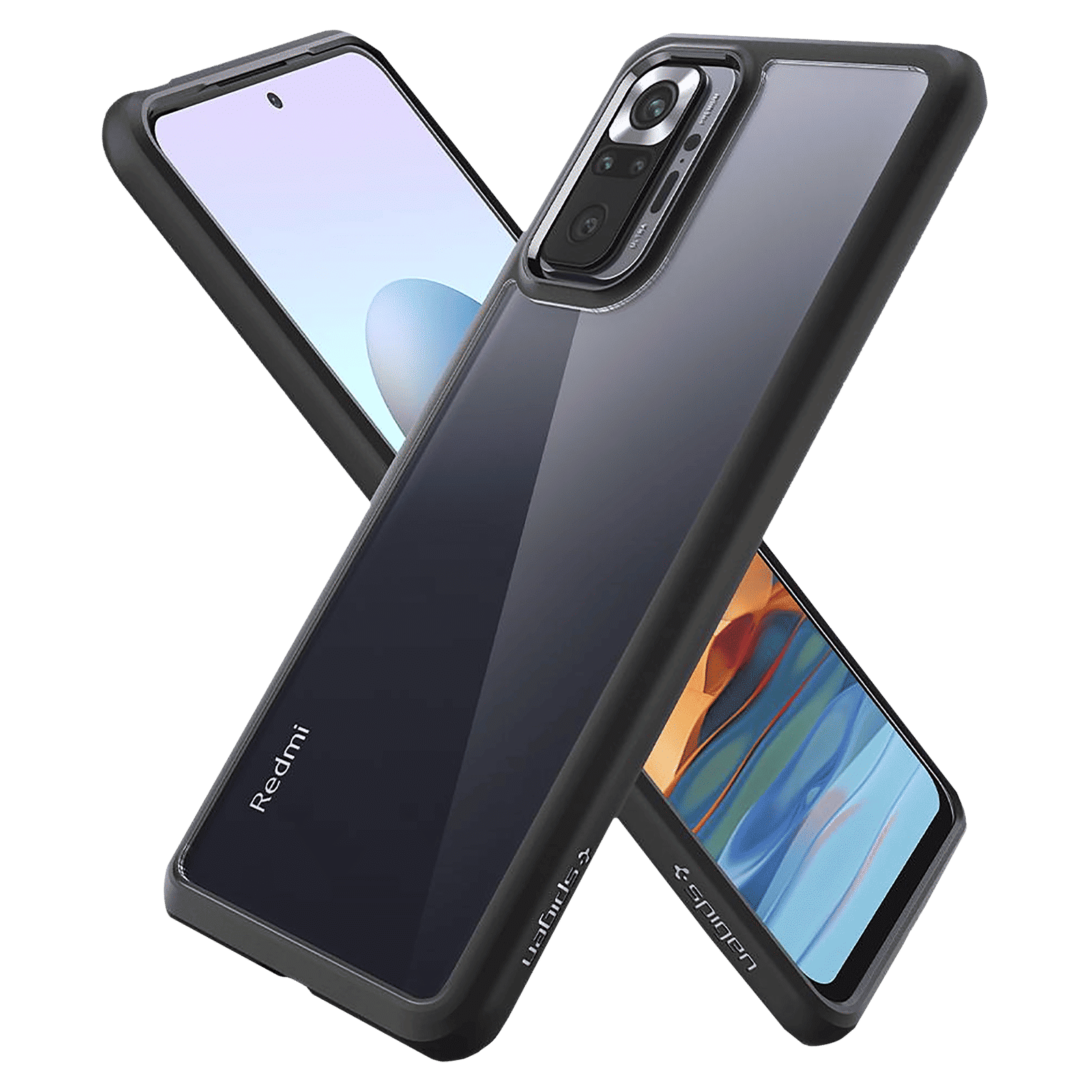 spigen Ultra Hybrid Polycarbonate & TPU Back Cover for Redmi Note 10 Pro (Air Cushion Technology, Matte Black)_8