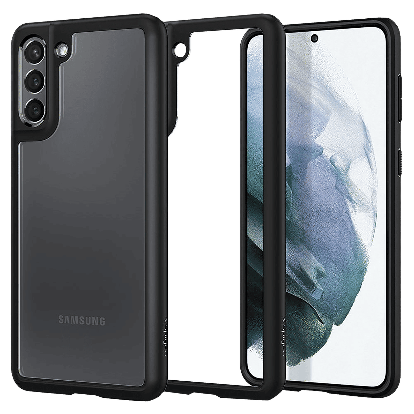 spigen Thin Fit Polycarbonate & TPU Back Cover for SAMSUNG Galaxy S21 (Air Cushion Technology, Matte Black)_1