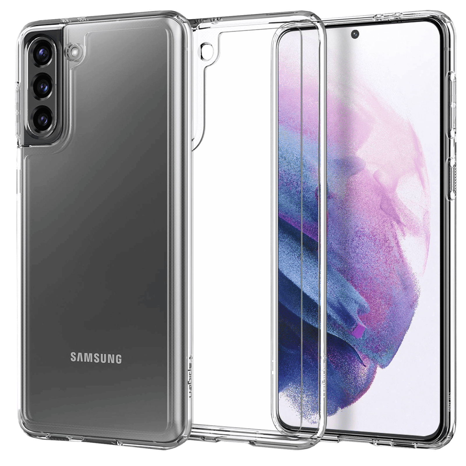 spigen Thin Fit Polycarbonate & TPU Back Cover for SAMSUNG Galaxy S21 (Air Cushion Technology, Crystal Clear)_1