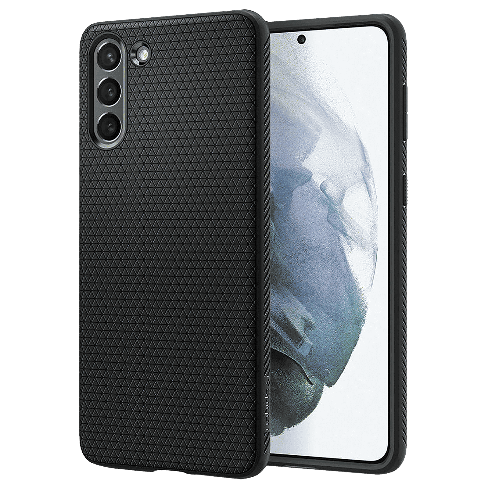 spigen Liquid Air TPU Back Cover for SAMSUNG Galaxy S21 (Supports Wireless Charging, Matte Black)_1