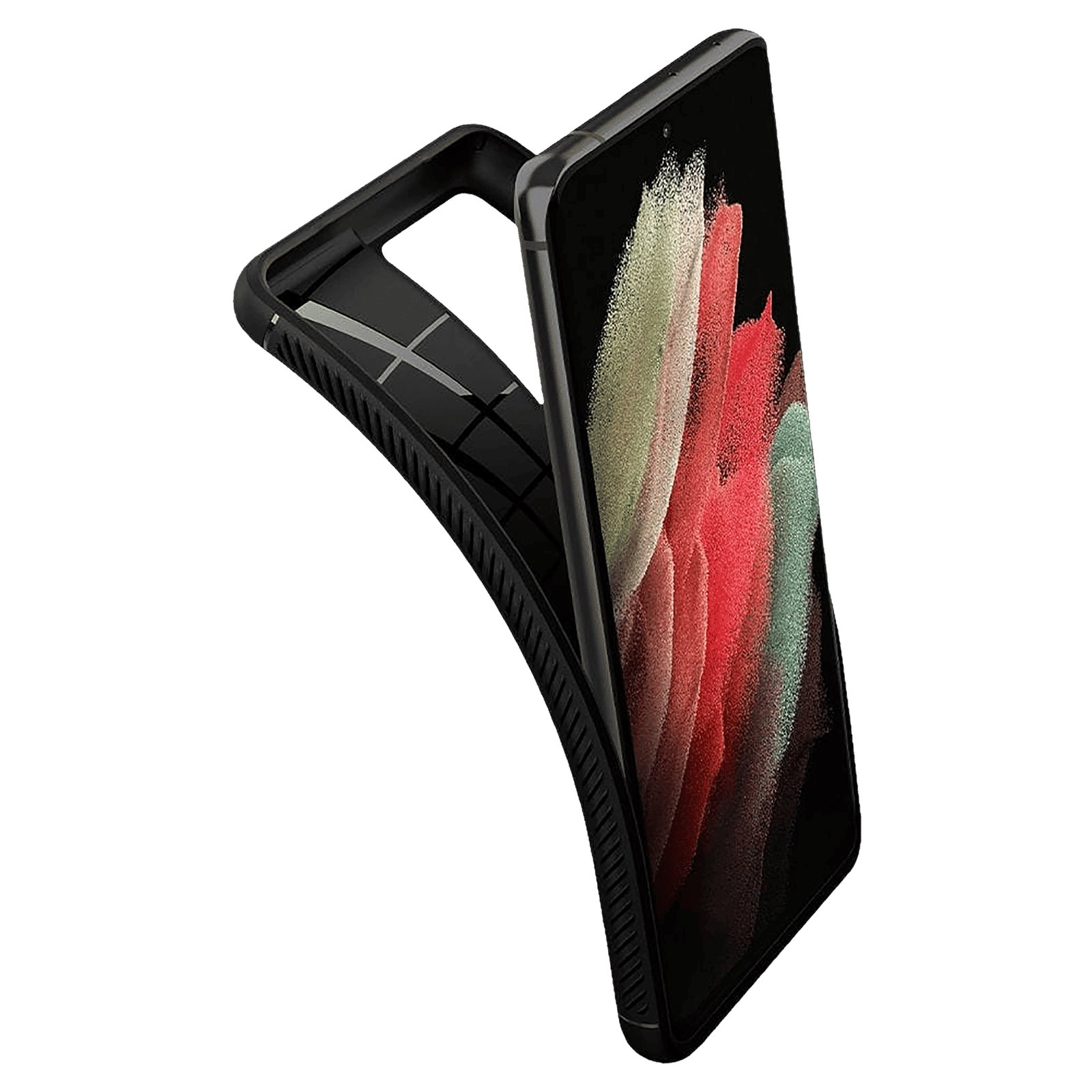 spigen Rugged Armor TPU Back Case For Galaxy S21 Ultra (Slim & Grip-Friendly, ACS02349, Matte Black)_8