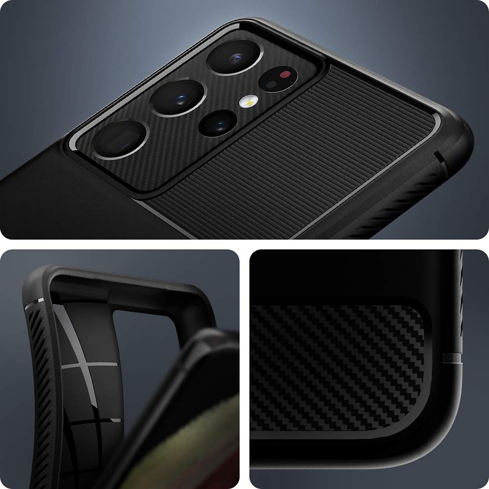 spigen Rugged Armor TPU Back Case For Galaxy S21 Ultra (Slim & Grip-Friendly, ACS02349, Matte Black)_10