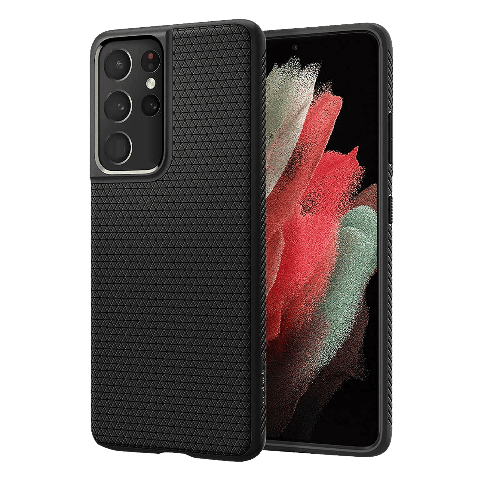 spigen Liquid Air TPU Back Cover for SAMSUNG Galaxy S21 Ultra (Supports Wireless Charging, Matte Black)_1