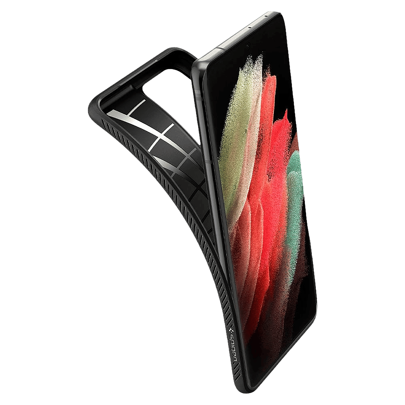 spigen Liquid Air TPU Back Cover for SAMSUNG Galaxy S21 Ultra (Supports Wireless Charging, Matte Black)_7