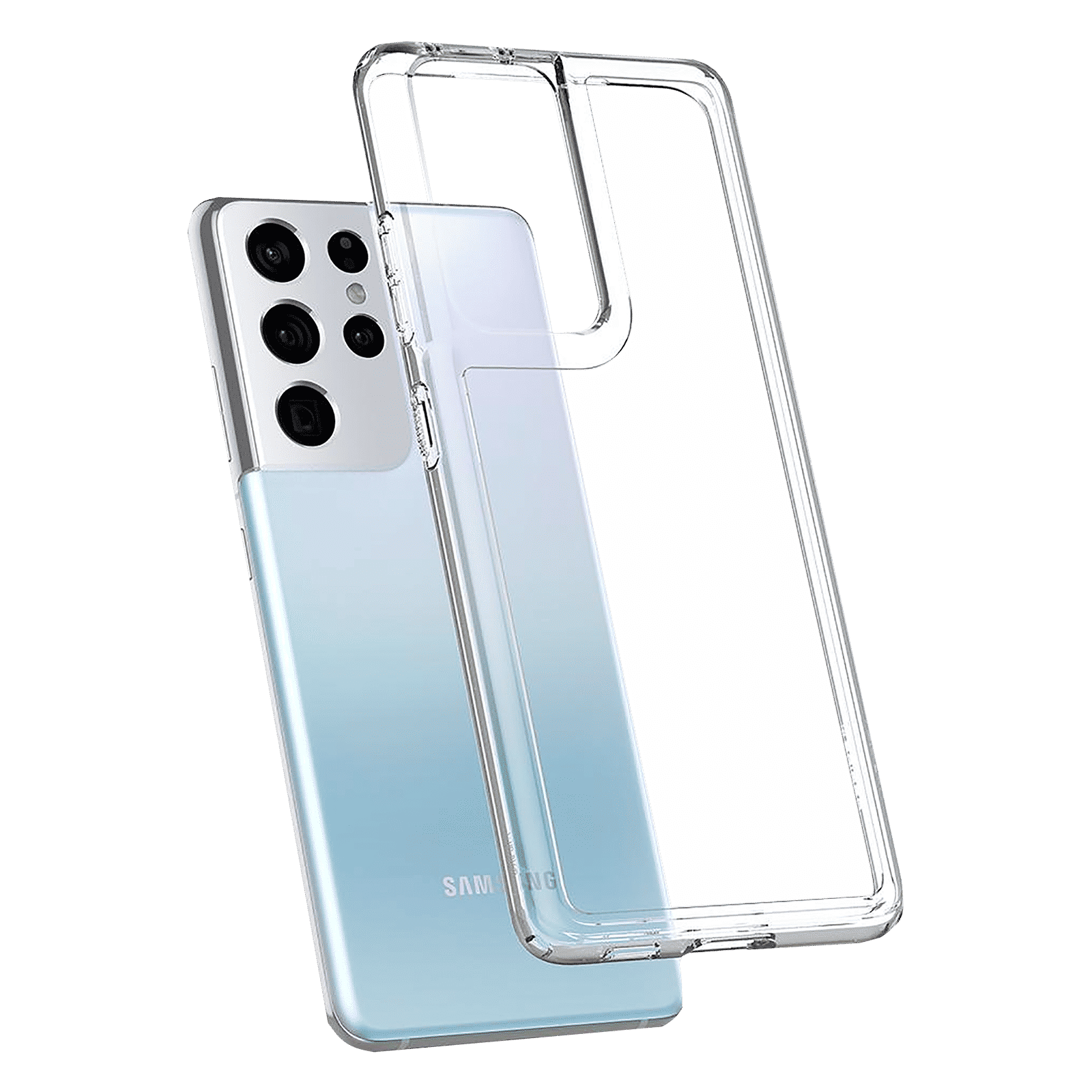 spigen Thin Fit Polycarbonate & TPU Back Cover for SAMSUNG Galaxy S21 Ultra (Air Cushion Technology, Crystal Clear)_7