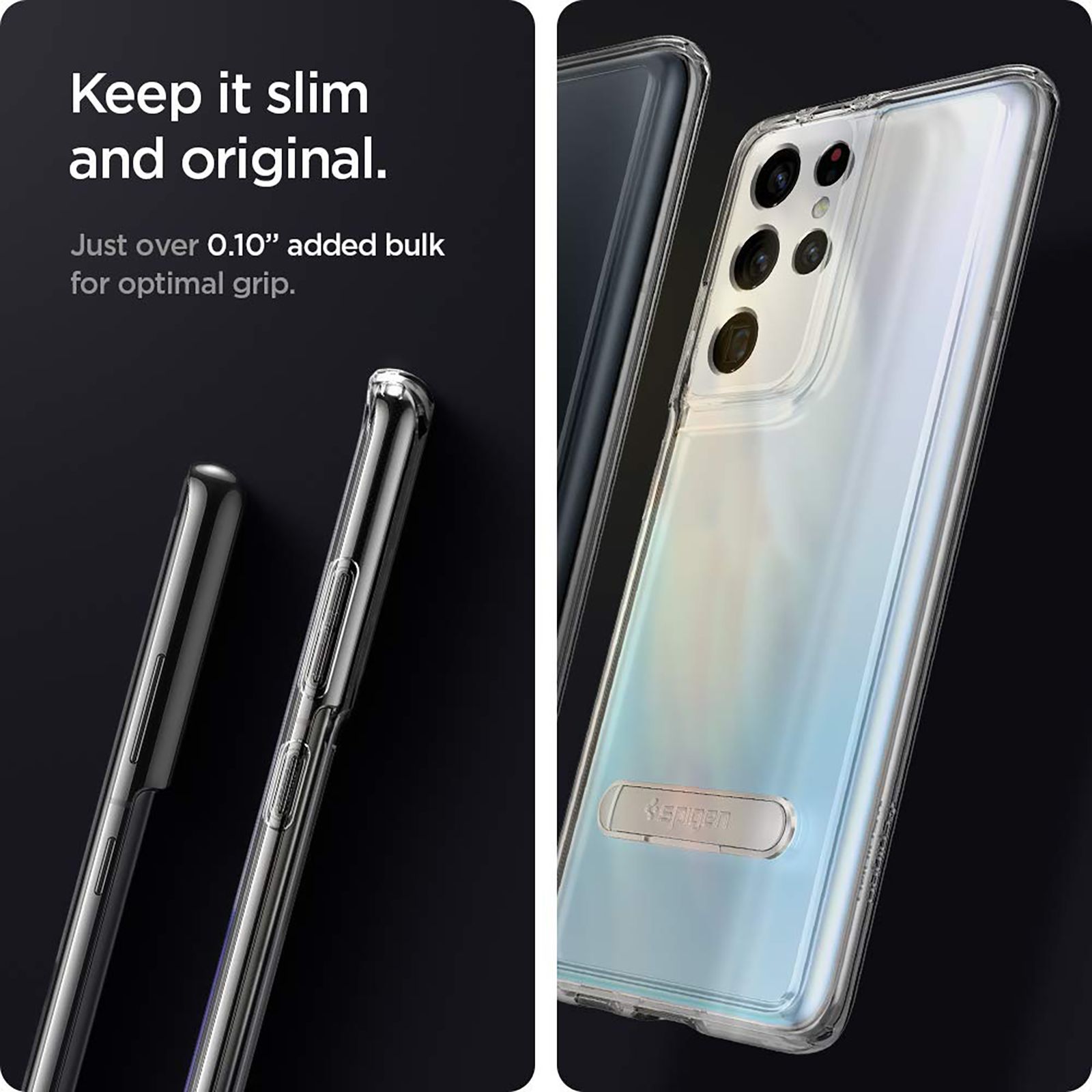 spigen Ultra Hybrid S Hard Polycarbonate & TPU Back Cover for SAMSUNG Galaxy S21 Ultra (Air Cushion Technology, Crystal Clear)_13