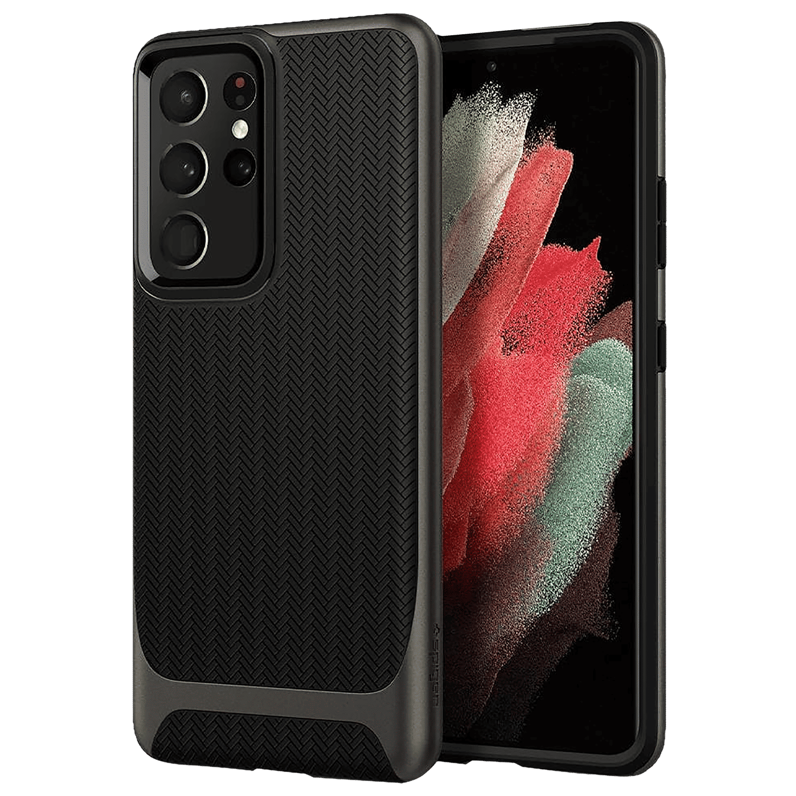 spigen Neo Hybrid TPU & PC Back Case For Galaxy S21 Ultra (Compatible With Wireless Charging, ACS02356, Gunmetal)_1