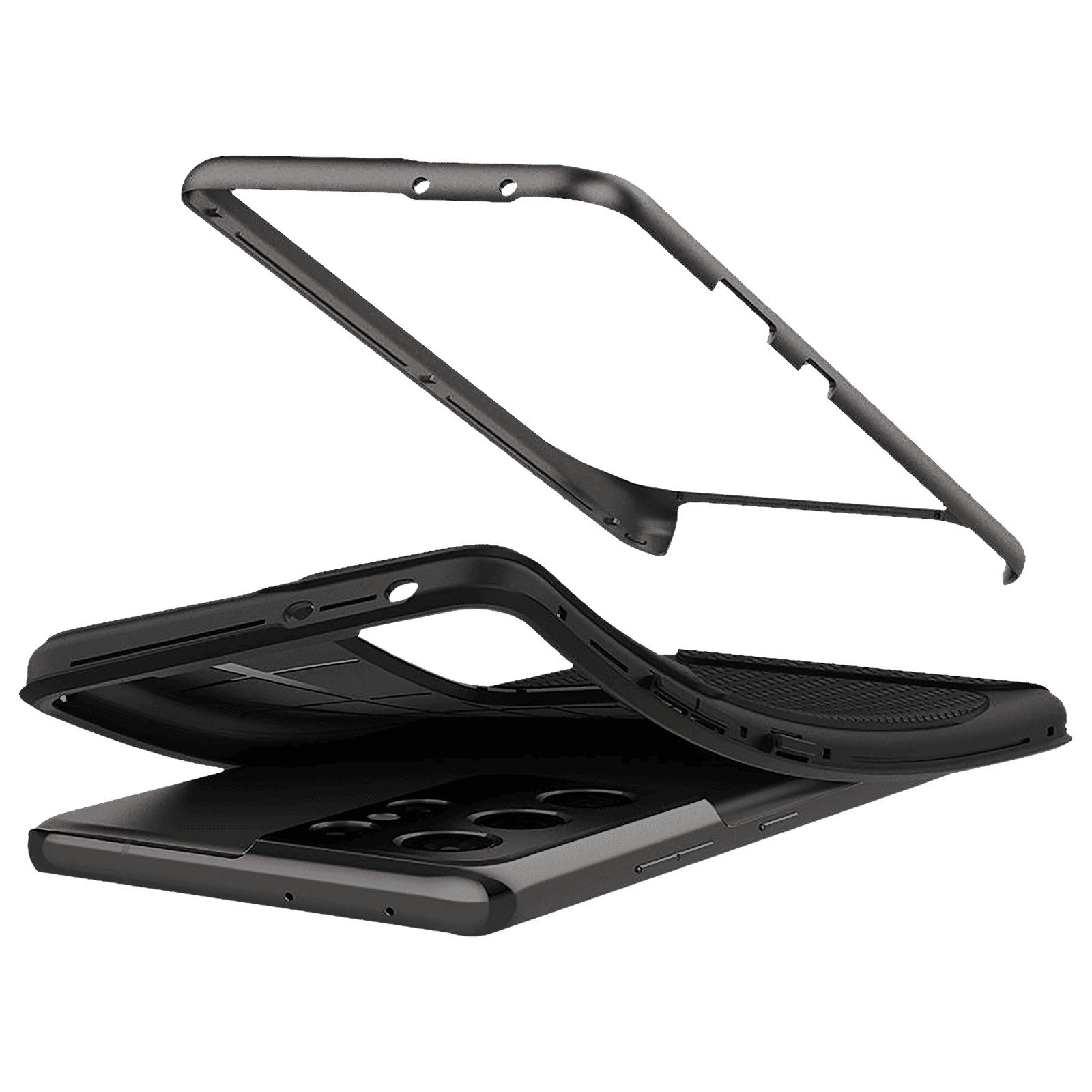 spigen Neo Hybrid TPU & PC Back Case For Galaxy S21 Ultra (Compatible With Wireless Charging, ACS02356, Gunmetal)_10