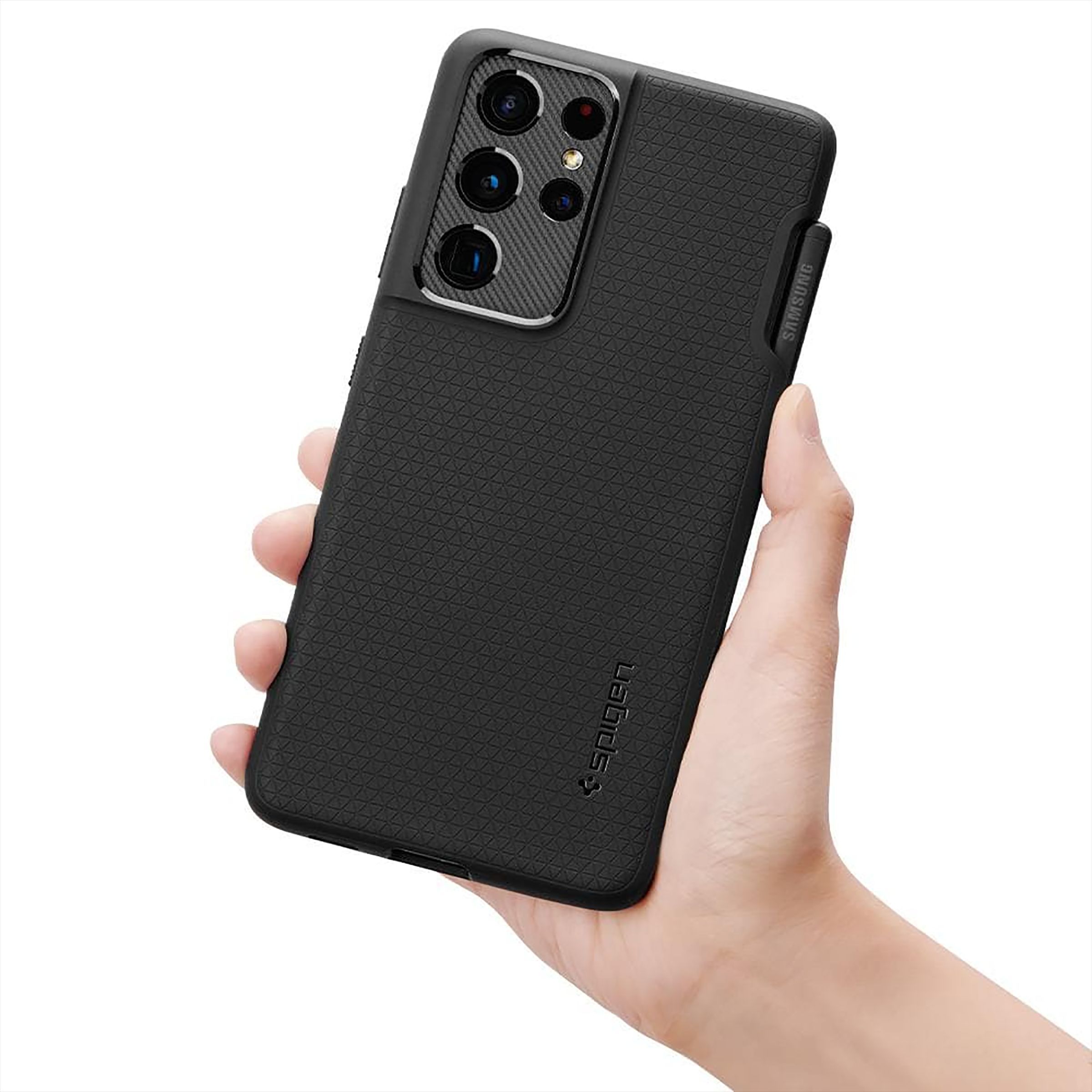 spigen Liquid Air Pro TPU Back Cover for SAMSUNG Galaxy S21 Ultra (Supports Wireless Charging, Matte Black) spigen Liquid Air Pro TPU Back Cover for SAMSUNG Galaxy S21 Ultra (Supports Wireless Charging, Matte Black)_3