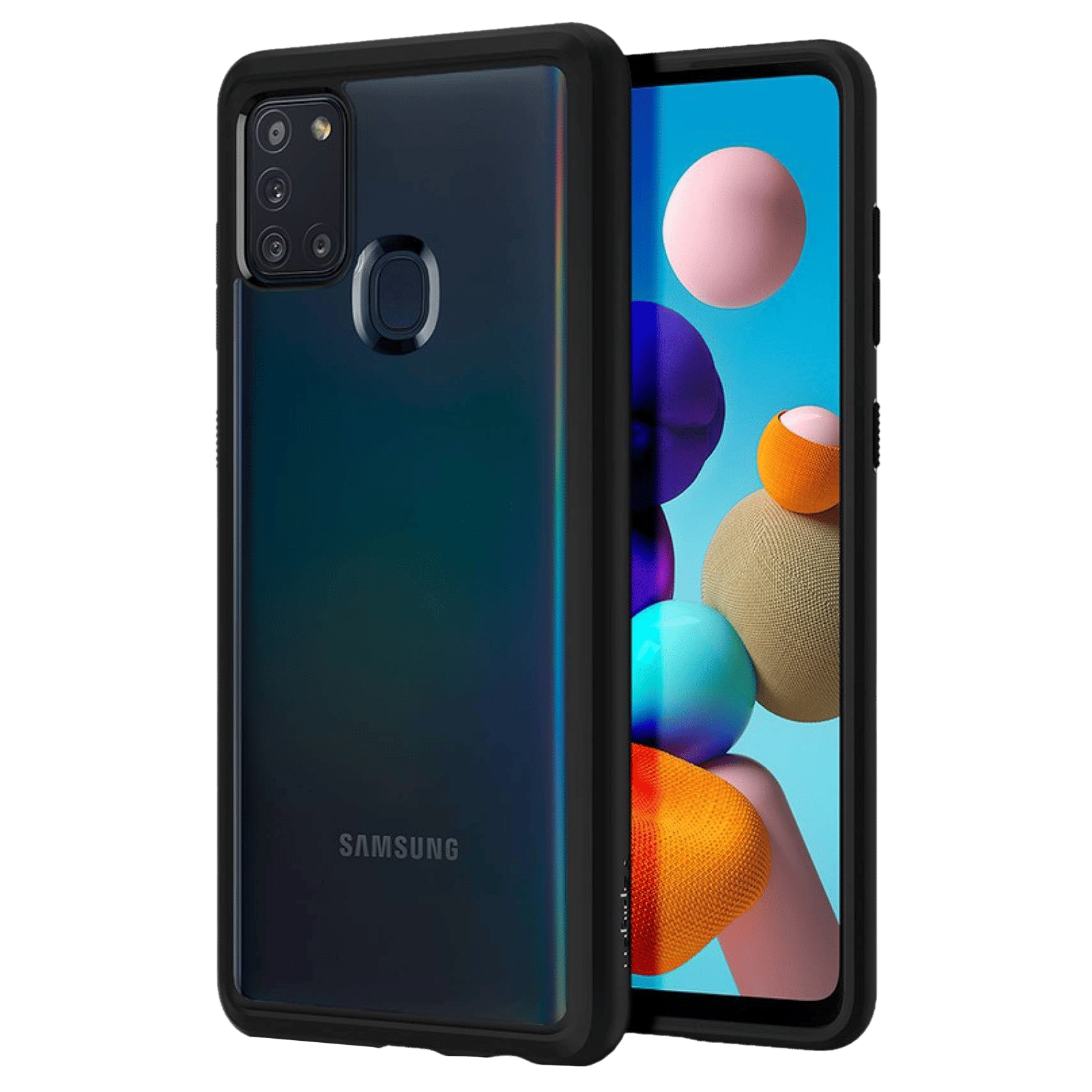 spigen Ultra Hybrid Hard Polycarbonate & TPU Back Cover for SAMSUNG Galaxy A21S (Shock Proof, Black) spigen Ultra Hybrid Hard Polycarbonate & TPU Back Cover for SAMSUNG Galaxy A21S (Shock Proof, Black)_1