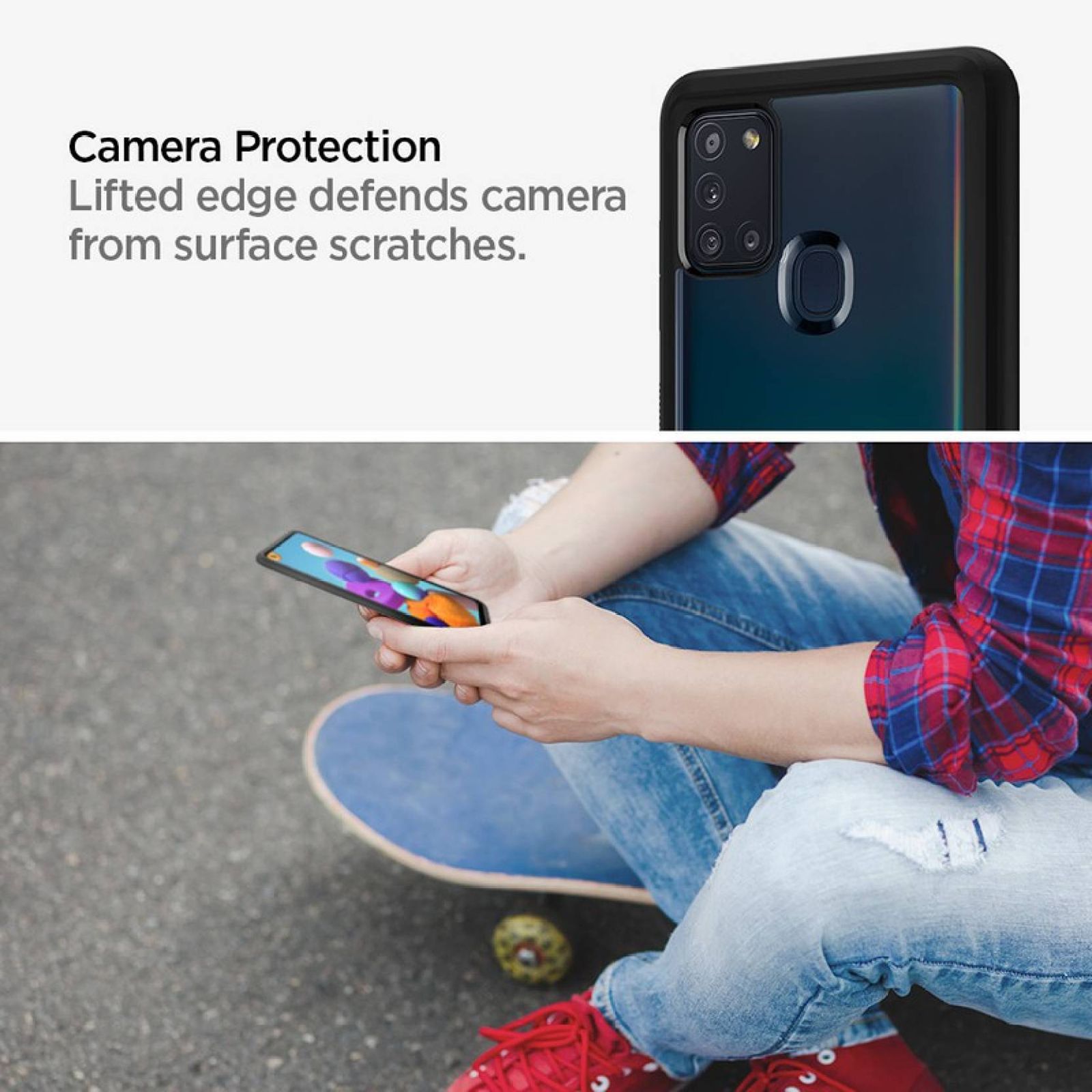 spigen Ultra Hybrid Hard Polycarbonate & TPU Back Cover for SAMSUNG Galaxy A21S (Shock Proof, Black) spigen Ultra Hybrid Hard Polycarbonate & TPU Back Cover for SAMSUNG Galaxy A21S (Shock Proof, Black)_4