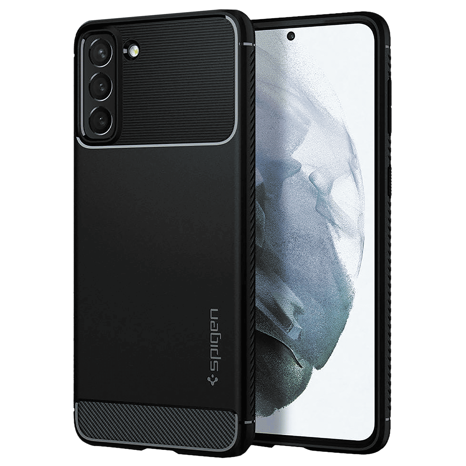 spigen Rugged Armor TPU Back Case For Galaxy S21 Plus (Slim & Grip-Friendly, ACS02385, Matte Black)_1