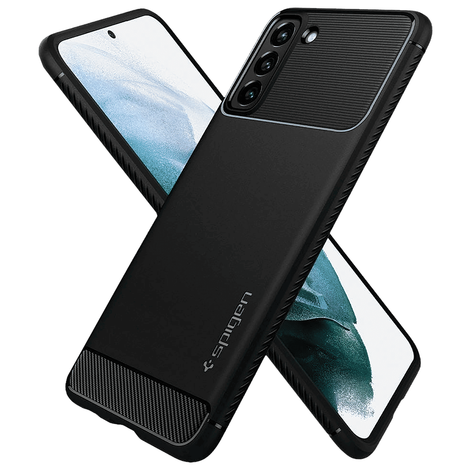 spigen Rugged Armor TPU Back Case For Galaxy S21 Plus (Slim & Grip-Friendly, ACS02385, Matte Black)_9