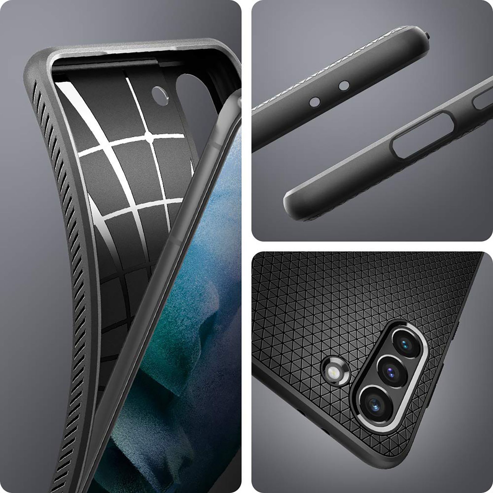 spigen Liquid Air TPU Back Cover for SAMSUNG Galaxy S21 Plus (Supports Wireless Charging, Matte Black)_12