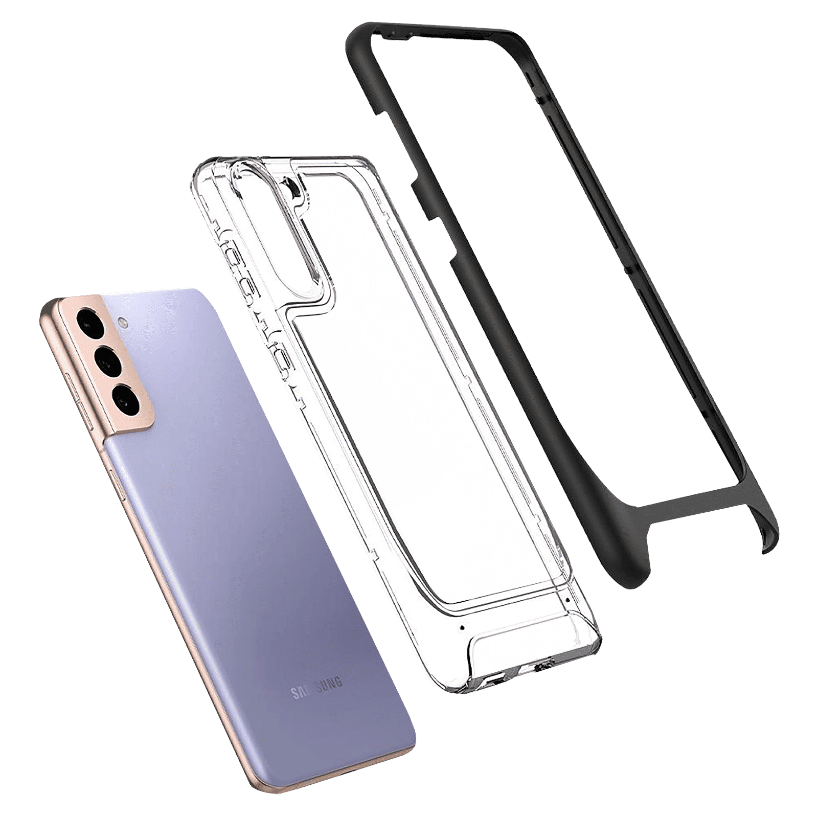 spigen Neo Hybrid Crystal TPU & PC Back Case For Galaxy S21 Plus (Precise Cutouts, ACS02394, Black)_7