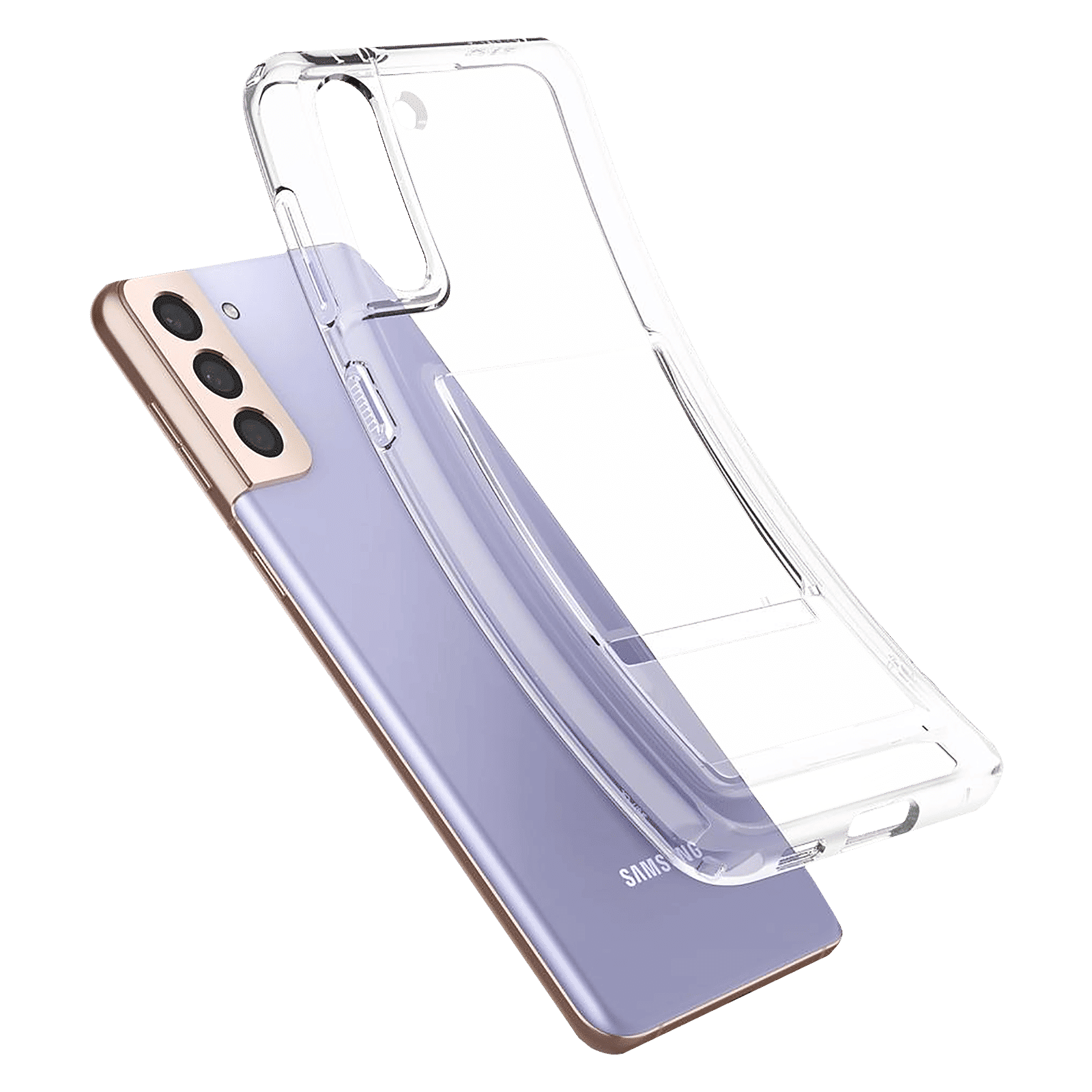 spigen Crystal Slot Polycarbonate and TPU Back Cover for Samsung Galaxy S21 Plus (Air Cushion Technology, Crystal Clear)_8