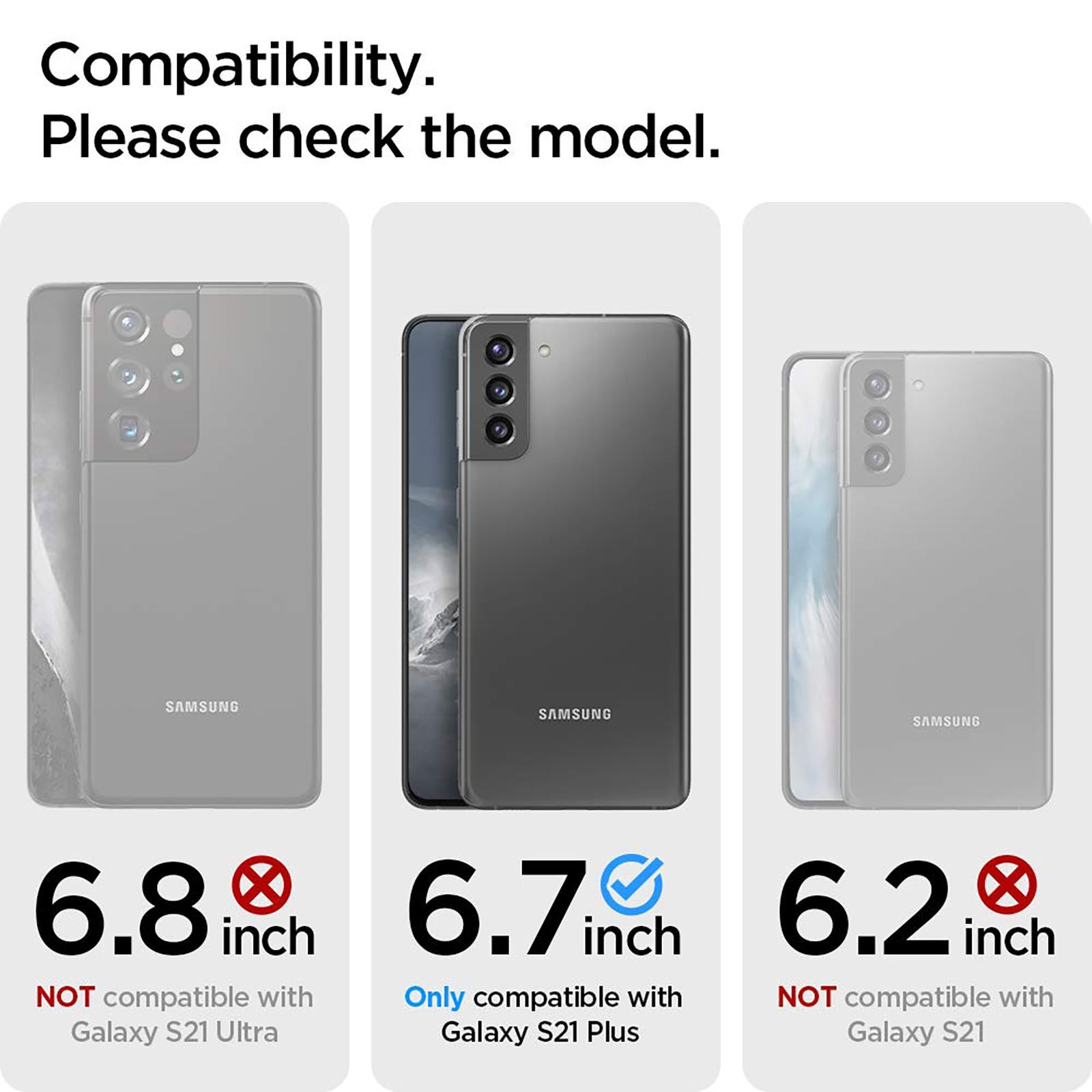 spigen Crystal Slot Polycarbonate and TPU Back Cover for Samsung Galaxy S21 Plus (Air Cushion Technology, Crystal Clear)_9