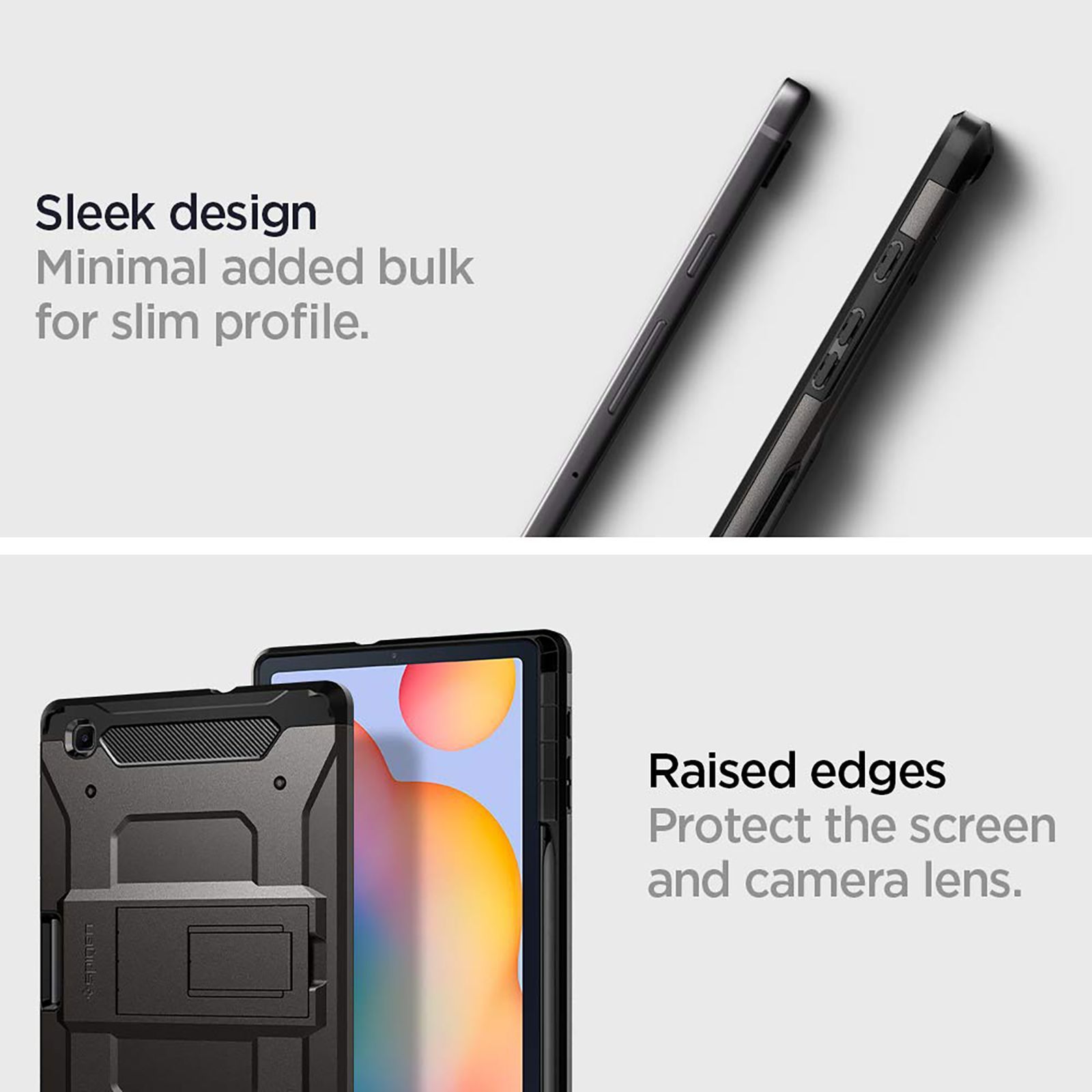 spigen Tough Armor Pro TPU & PC Back Case with Stand for SAMSUNG Galaxy Tab S6 Lite with S Pen Holder (Comfortable Angle, Gunmetal) spigen Tough Armor Pro TPU & PC Back Case with Stand for SAMSUNG Galaxy Tab S6 Lite with S Pen Holder (Comfortable Angle, Gunmetal)_15