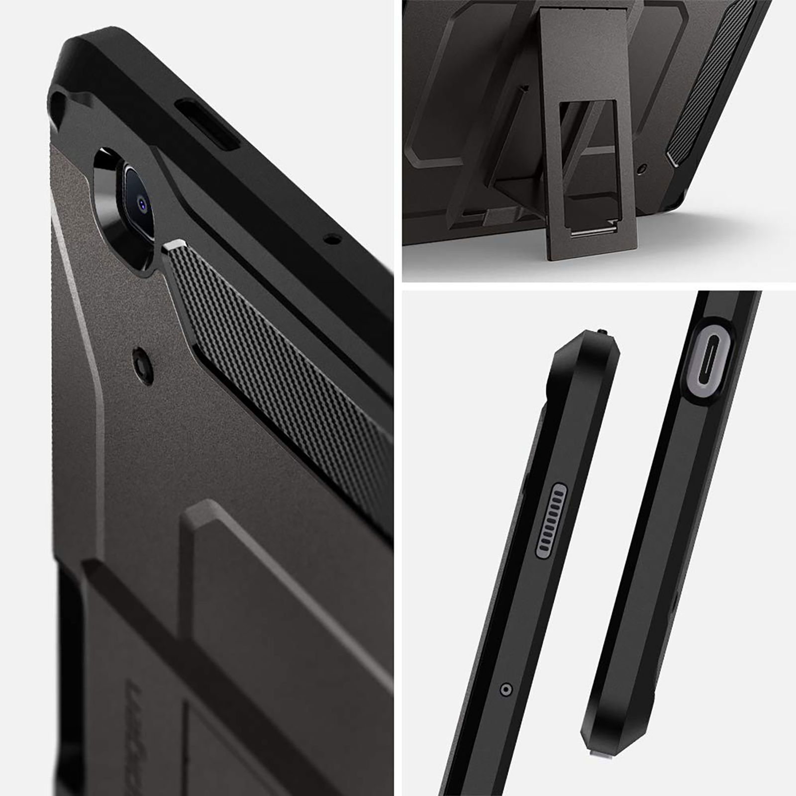 spigen Tough Armor Pro TPU & PC Back Case with Stand for SAMSUNG Galaxy Tab S6 Lite with S Pen Holder (Comfortable Angle, Gunmetal) spigen Tough Armor Pro TPU & PC Back Case with Stand for SAMSUNG Galaxy Tab S6 Lite with S Pen Holder (Comfortable Angle, Gunmetal)_16