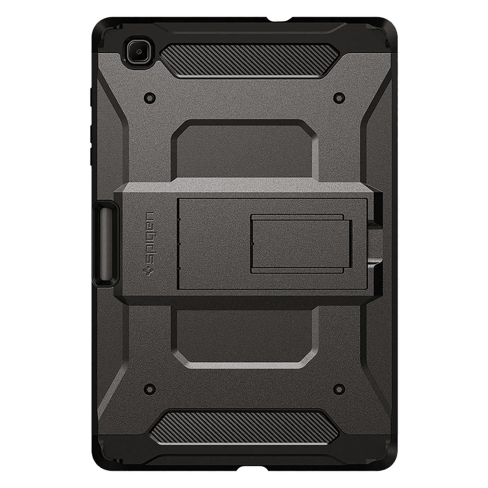 spigen Tough Armor Pro TPU & PC Back Case with Stand for SAMSUNG Galaxy Tab S6 Lite with S Pen Holder (Comfortable Angle, Gunmetal) spigen Tough Armor Pro TPU & PC Back Case with Stand for SAMSUNG Galaxy Tab S6 Lite with S Pen Holder (Comfortable Angle, Gunmetal)_4