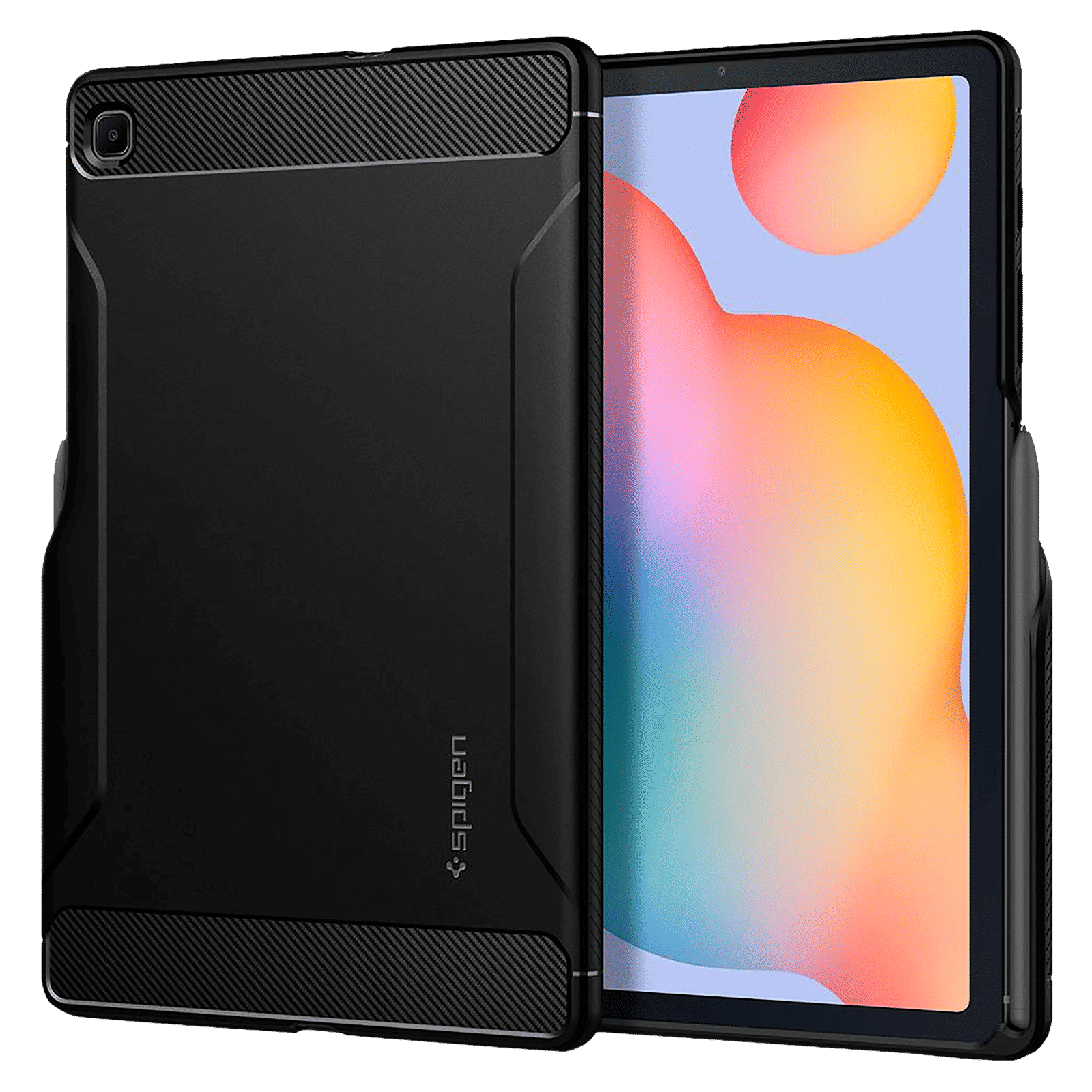 spigen Rugged Armor TPU Back Case For Galaxy Tab S6 Lite (Air Cushion Technology, ACS01284, Matte Black)_1