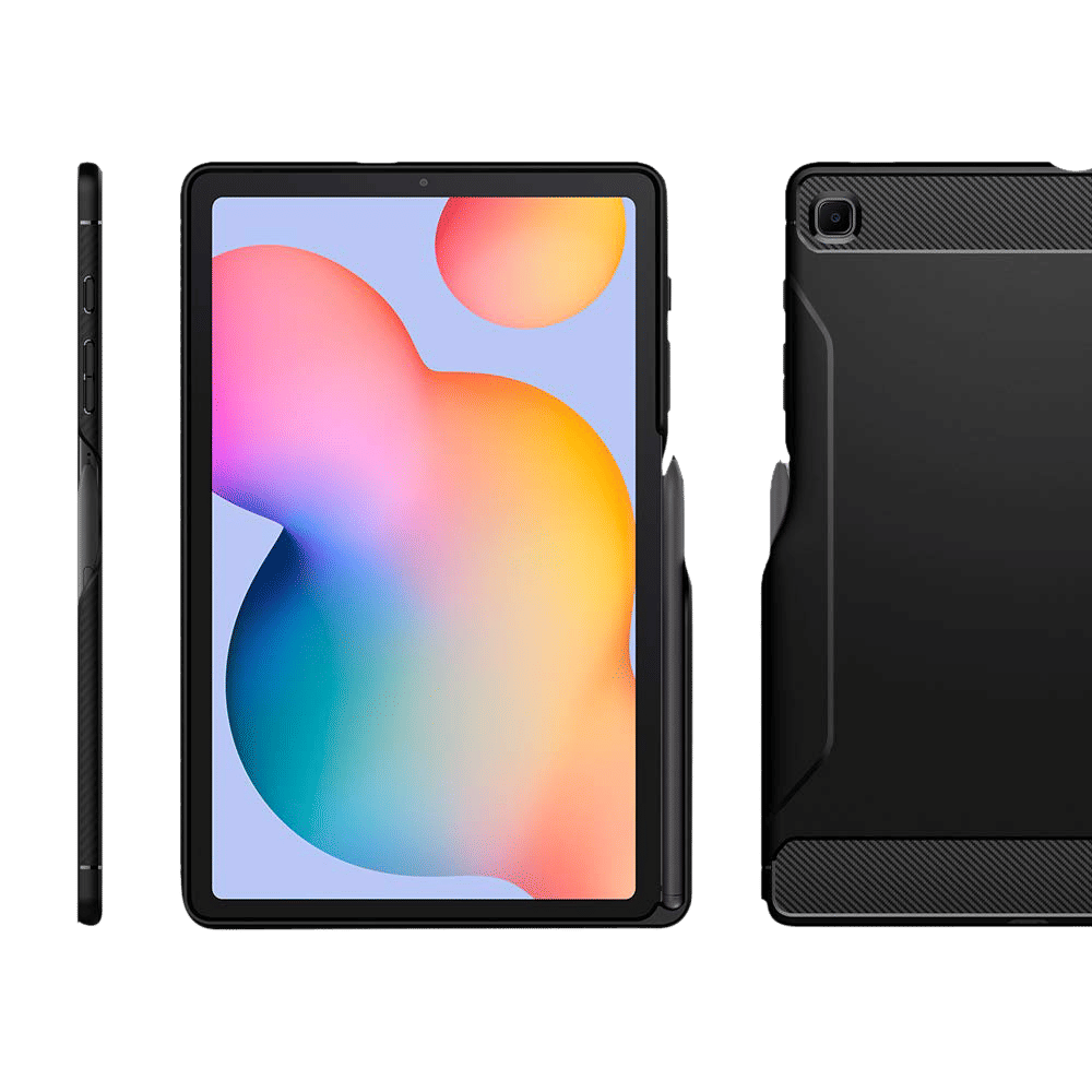 spigen Rugged Armor TPU Back Case For Galaxy Tab S6 Lite (Air Cushion Technology, ACS01284, Matte Black)_12