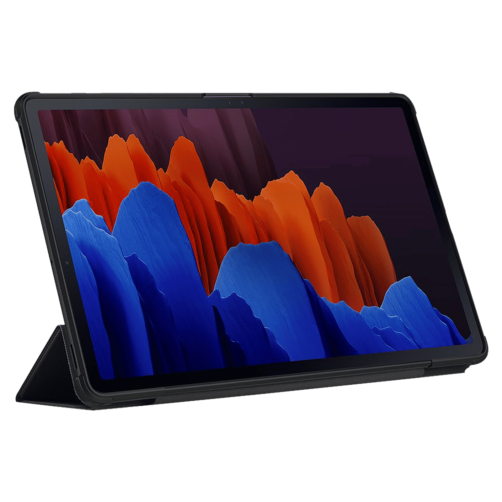 spigen Rugged Armor Pro PU Leather & TPU Full Cover Case For Galaxy Tab S7 Plus (Air Cushion Technology, ACS01607, Black)_9