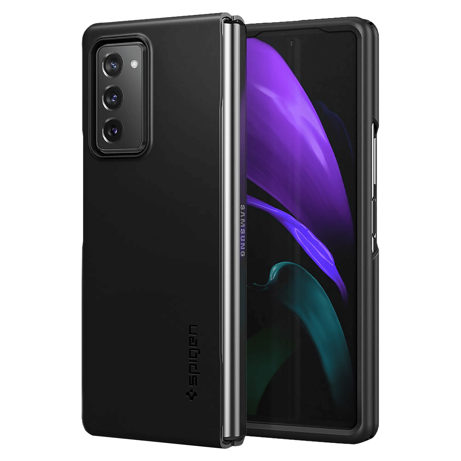 spigen Thin Fit Polycarbonate Back Cover for SAMSUNG Galaxy Z Fold 2 (Wireless Charging Compatible, Black)_1