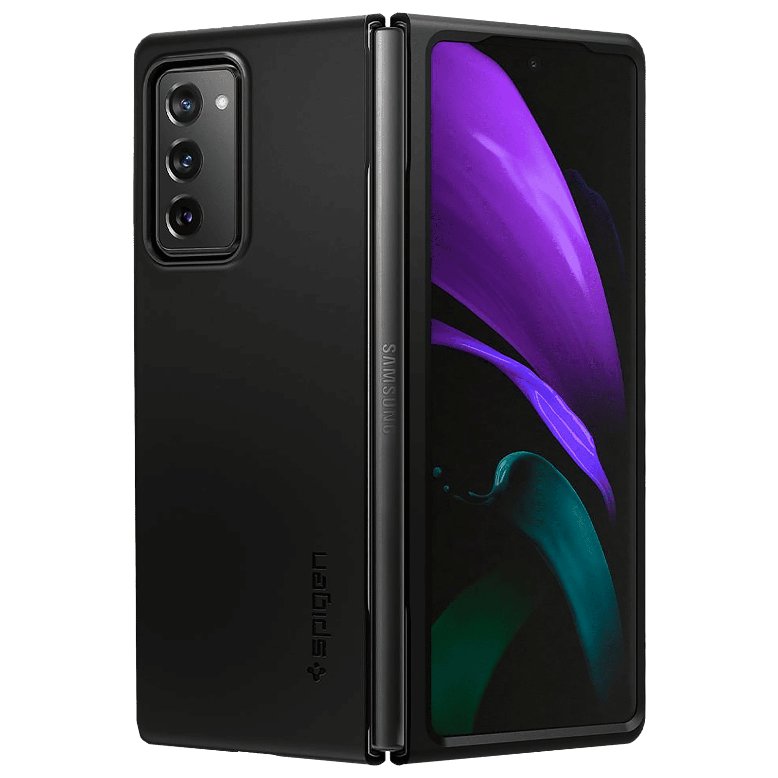 spigen Thin Fit Polycarbonate Back Cover for SAMSUNG Galaxy Z Fold 2 (Wireless Charging Compatible, Black)_10