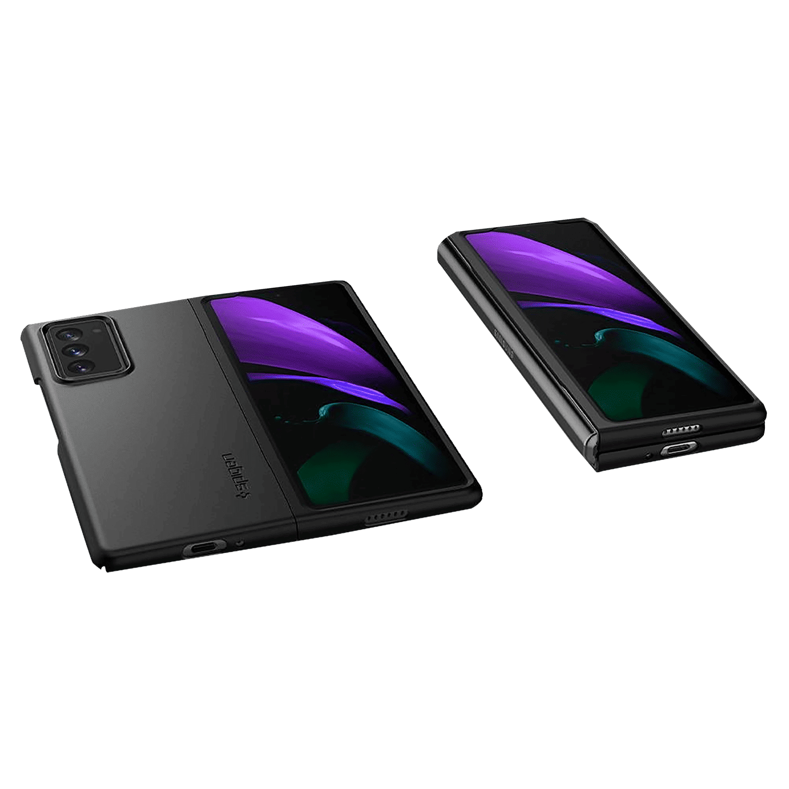 spigen Thin Fit Polycarbonate Back Cover for SAMSUNG Galaxy Z Fold 2 (Wireless Charging Compatible, Black)_12